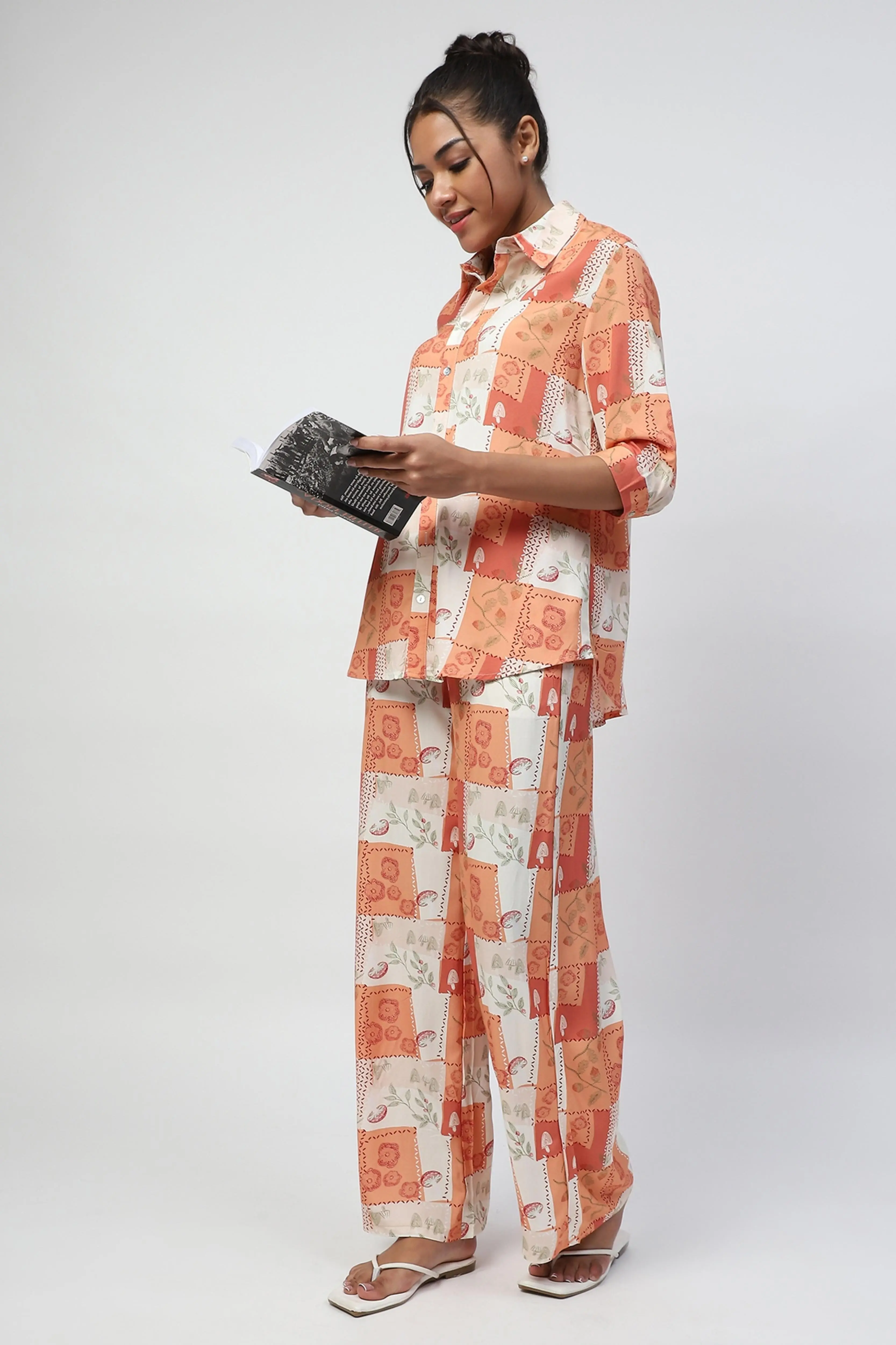 Brown Rayon Digital Print Nightsuit - Image 2