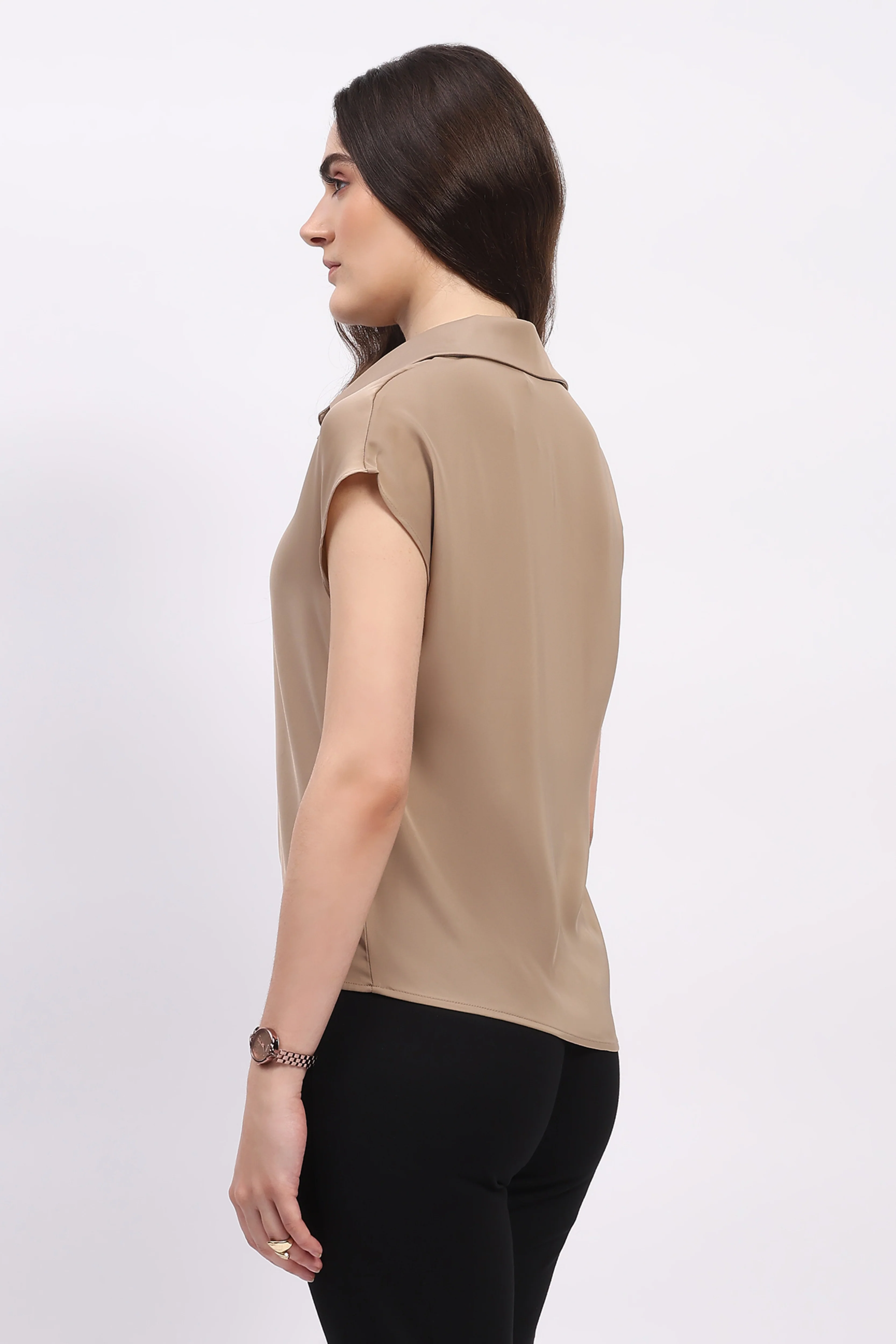 Brown Satin Blend Shirt - Image 6