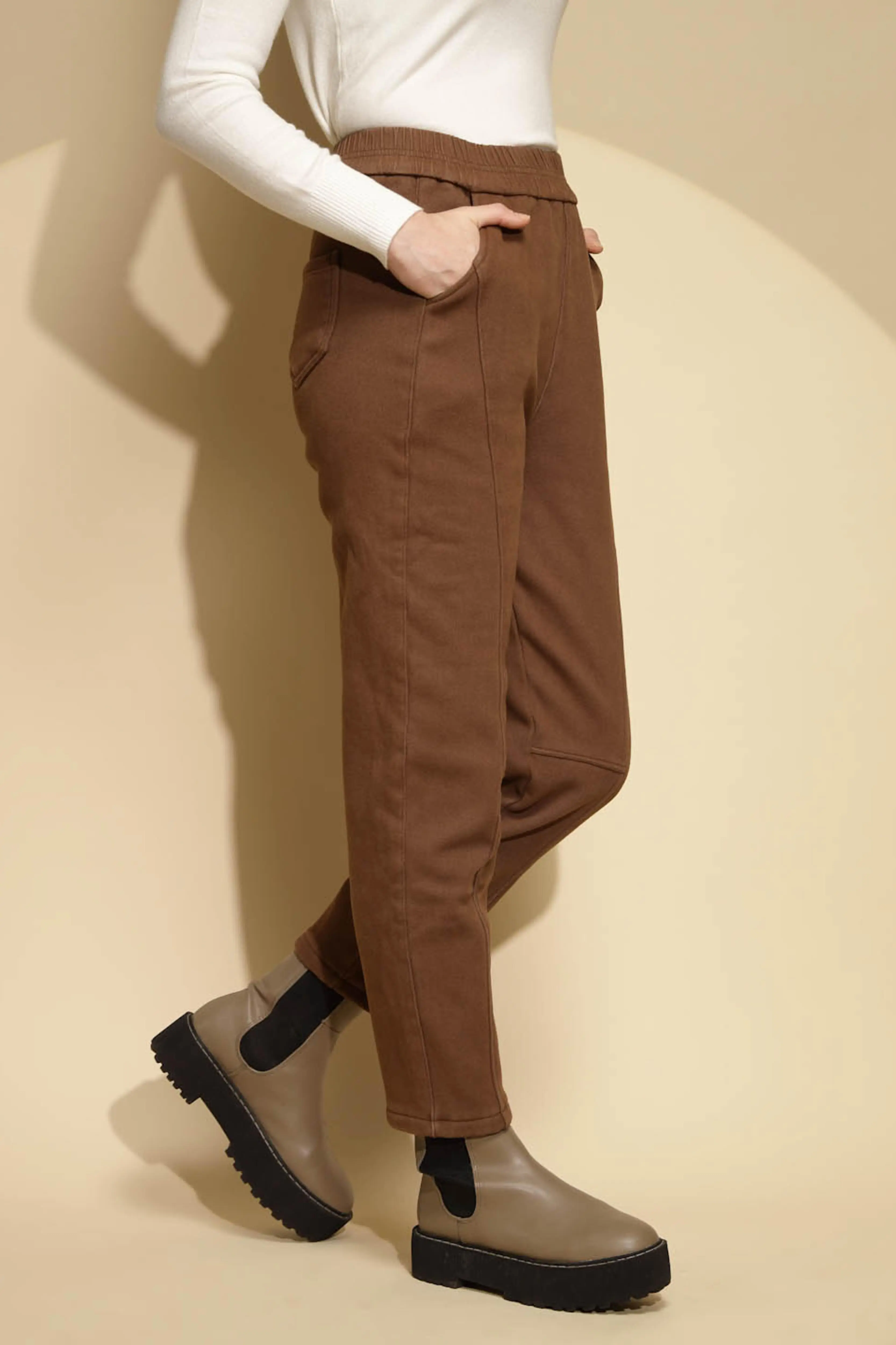 Brown Cotton Ankle Length Trouser - Image 3