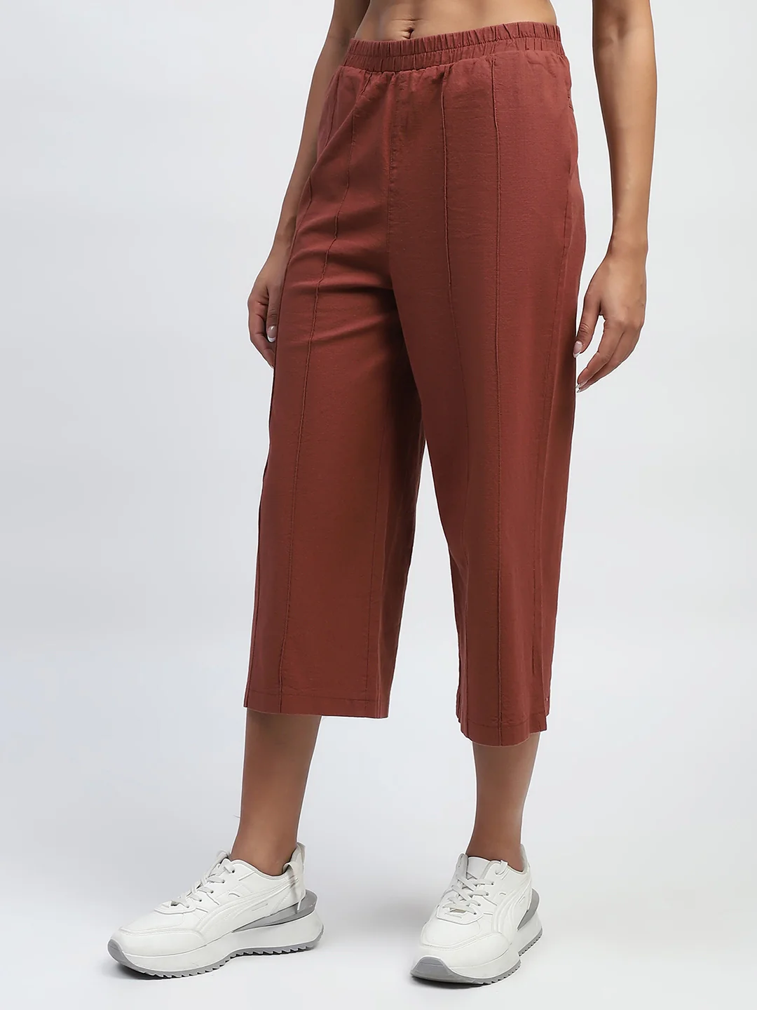 Brown Solid Cotton Relaxed Fit Lower - Image 11