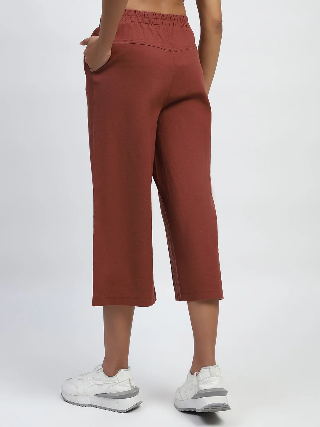 Brown Solid Cotton Relaxed Fit Lower - Image 12
