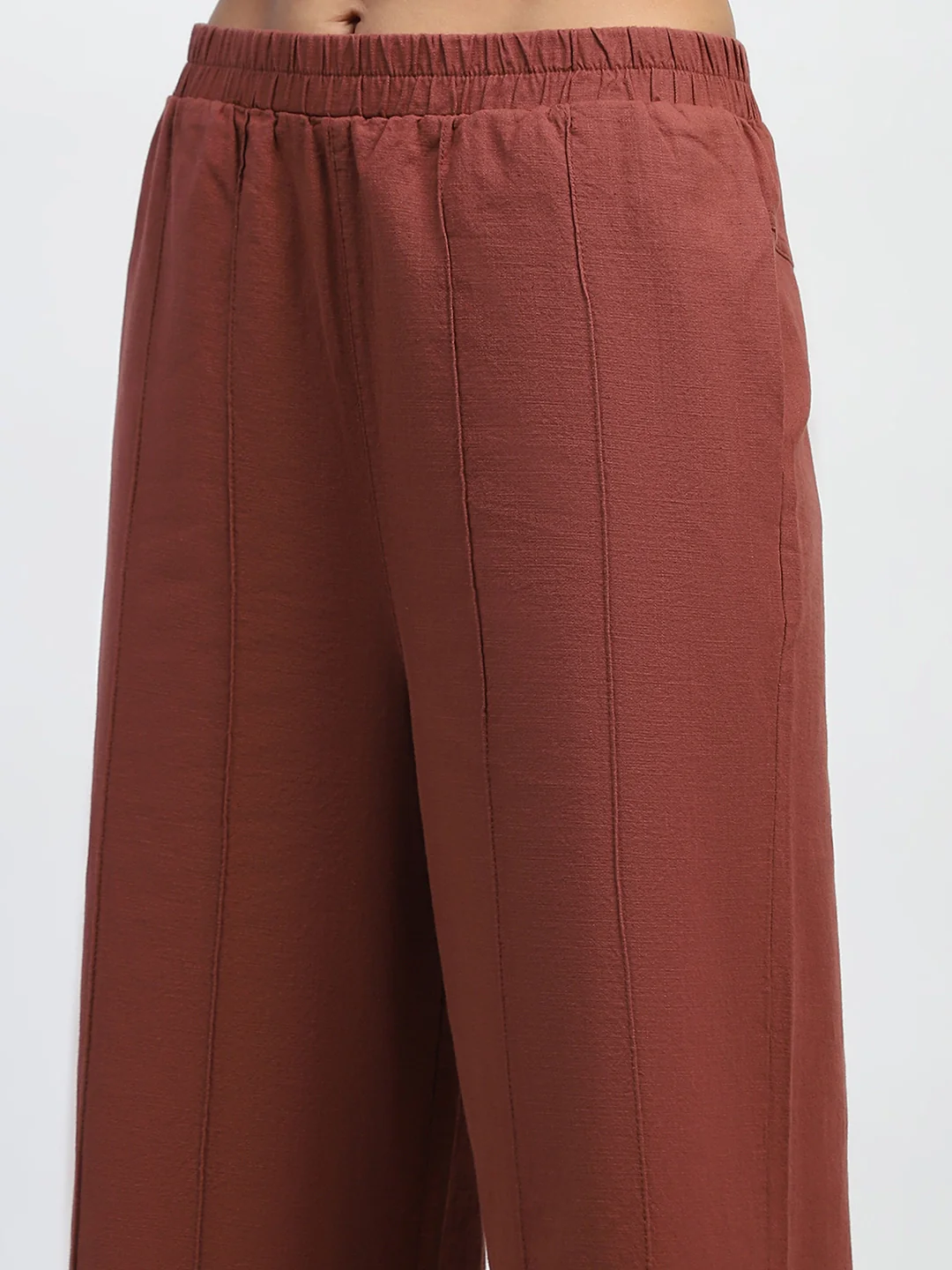 Brown Solid Cotton Relaxed Fit Lower - Image 13