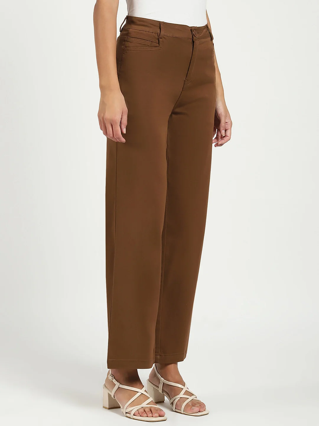 Brown Stretchable Loose Fit Trousers - Image 13