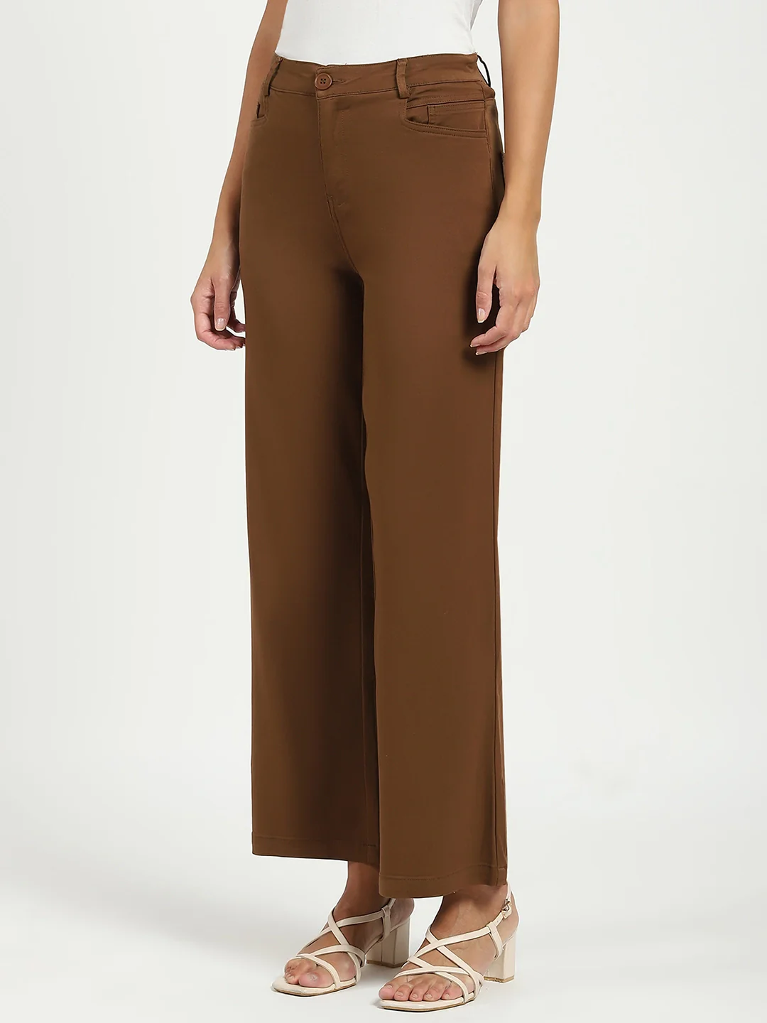 Brown Stretchable Loose Fit Trousers - Image 14