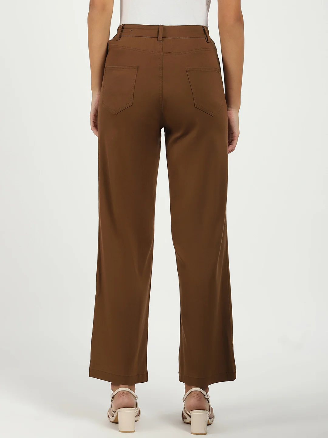 Brown Stretchable Loose Fit Trousers - Image 8