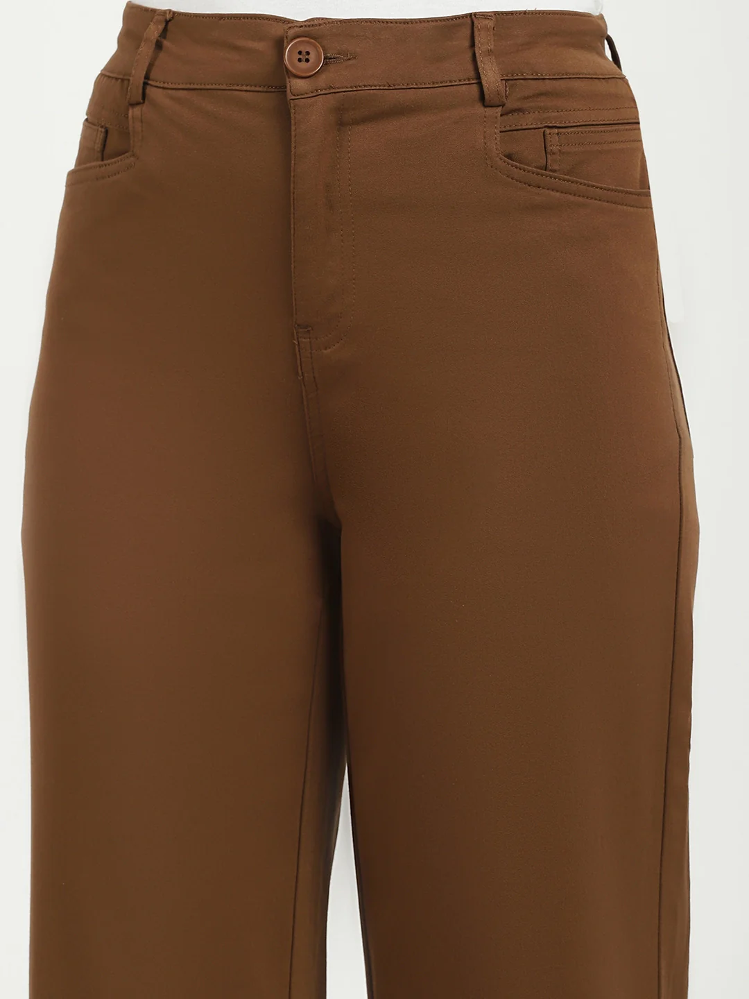 Brown Stretchable Loose Fit Trousers - Image 9
