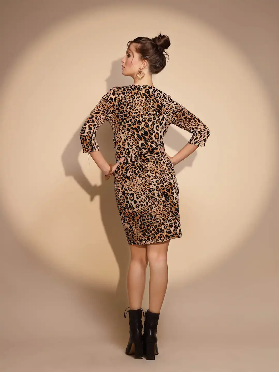 Brown Animal Print Dress - Image 5