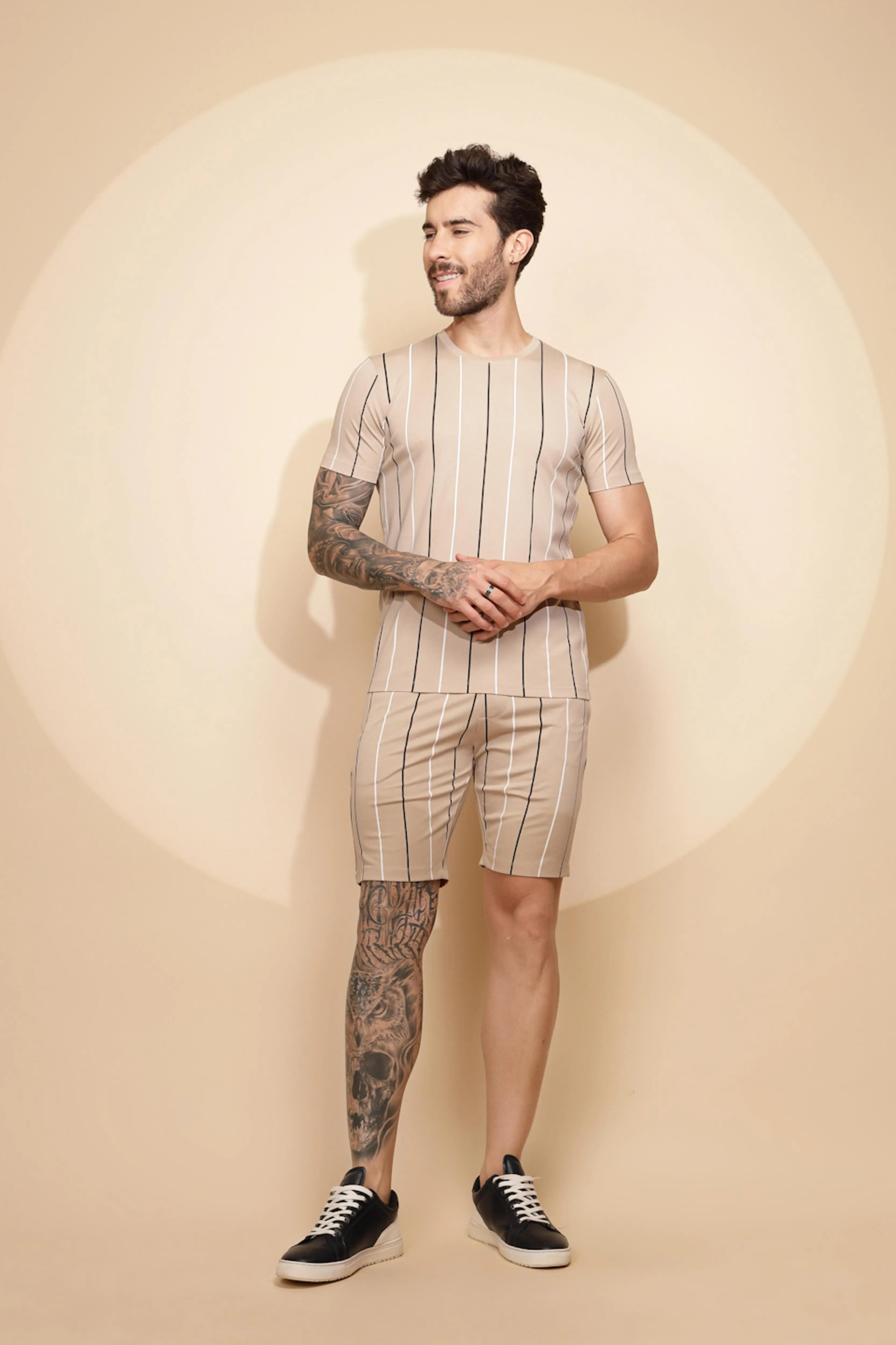 Brown Viscose Shorts Set