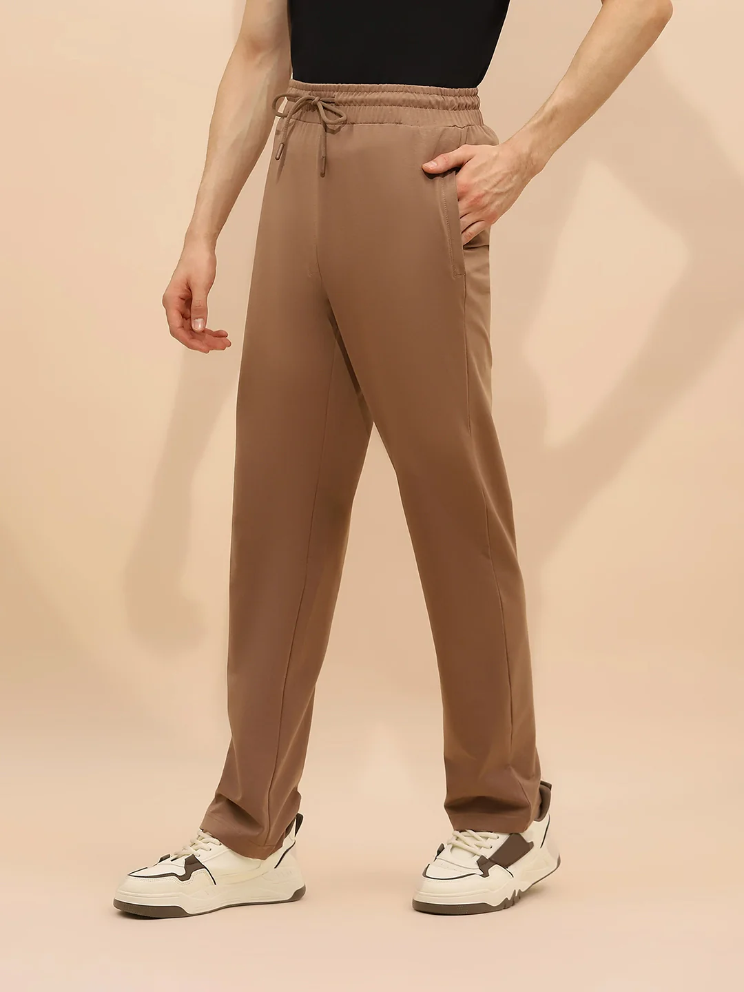 Camel Cotton Blend Regular Fit Lower - Image 10
