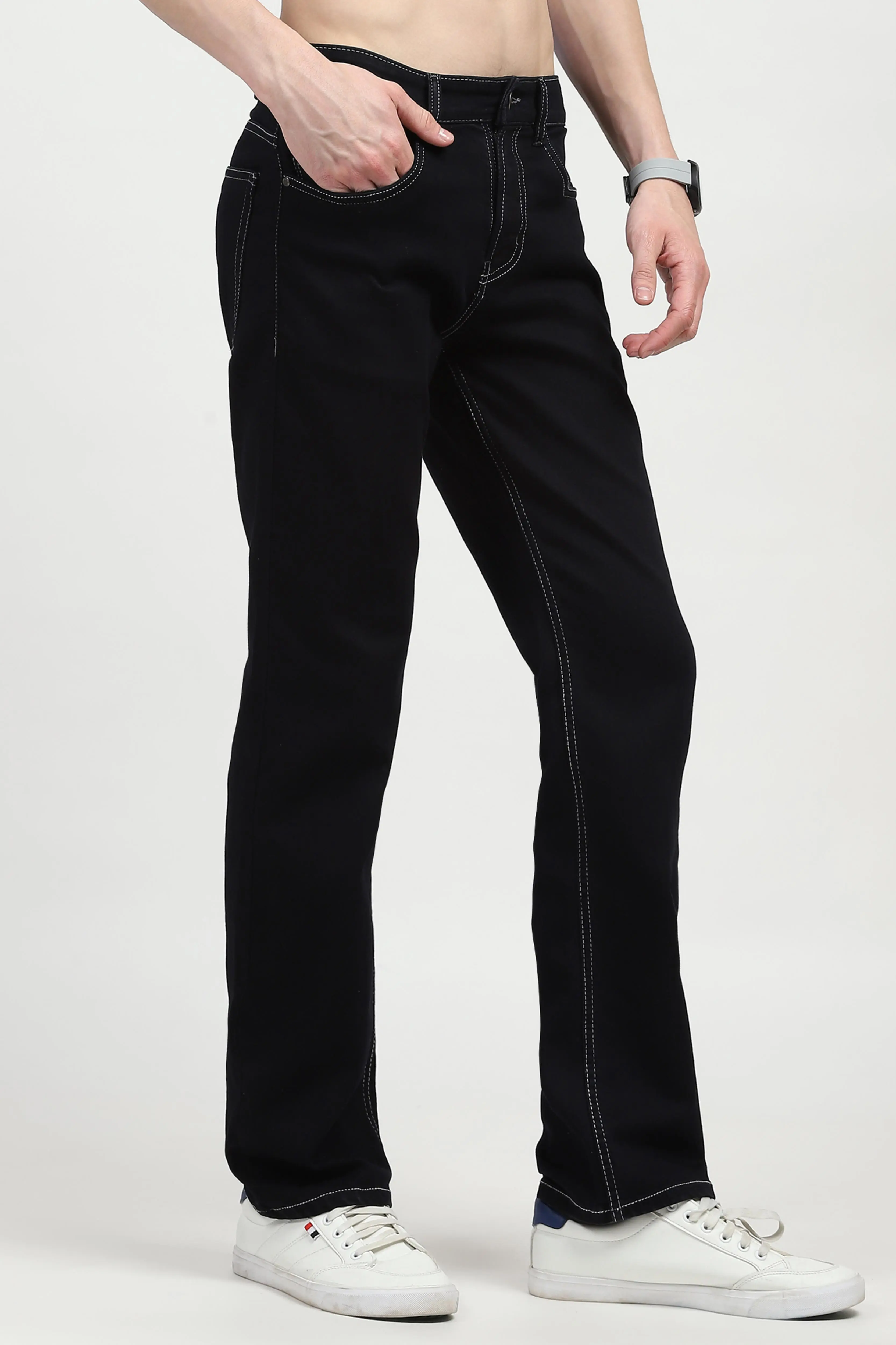 Carbon Blue Cotton Jeans - Image 3