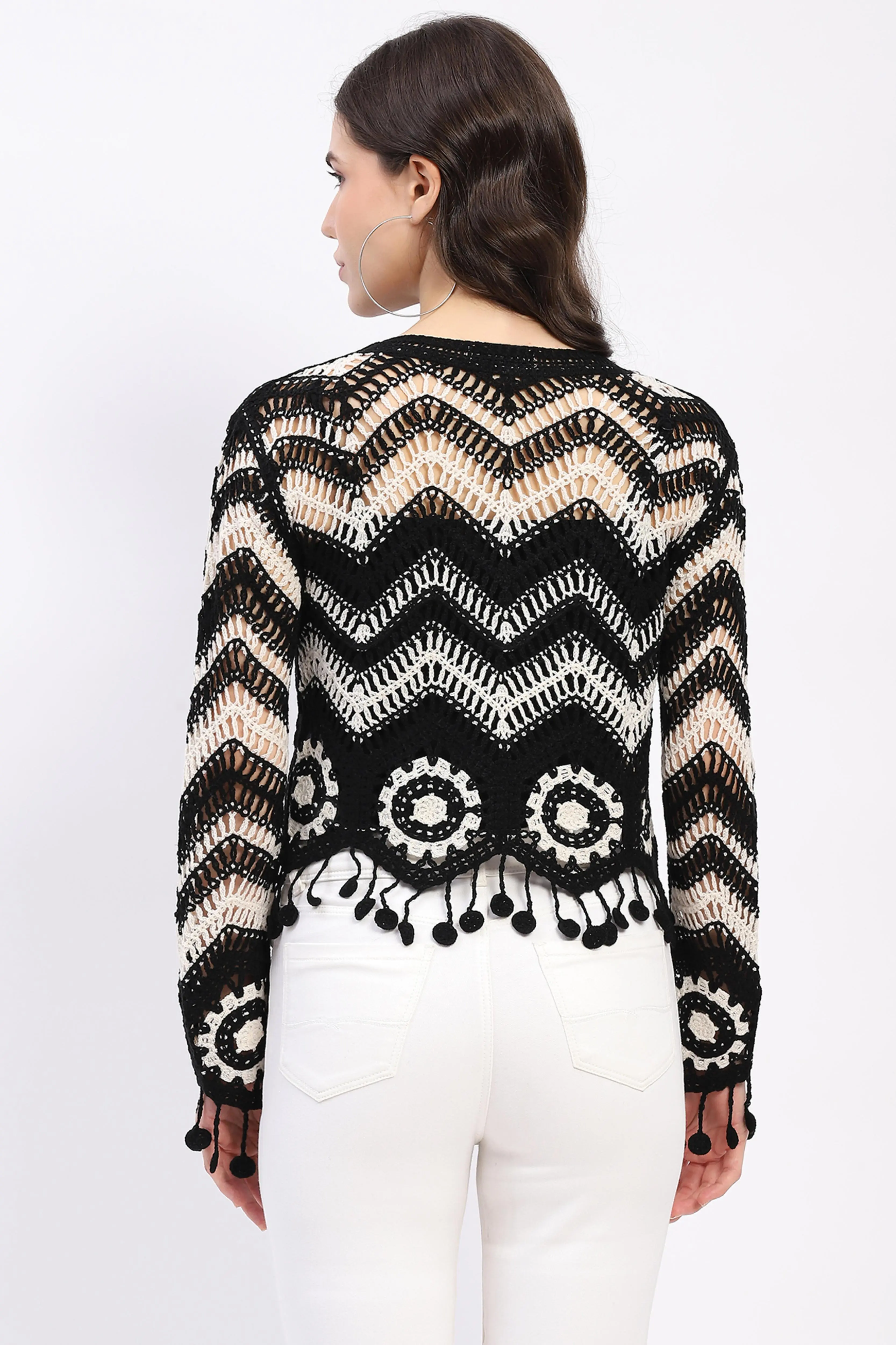 Chevron Woven Crochet Top - Image 4