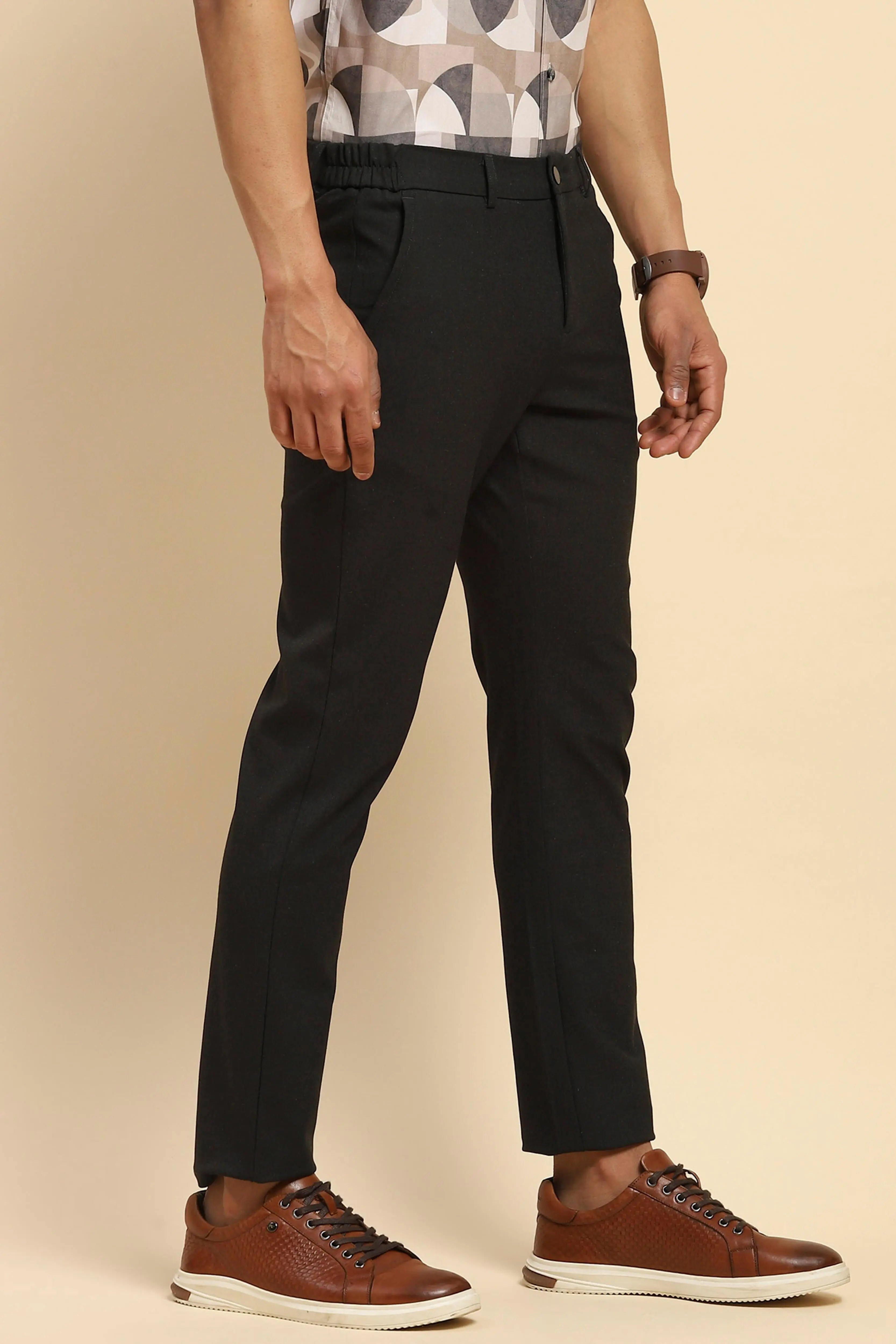 Coal Cotton Blend Relaxed Fit Trouser - Image 3