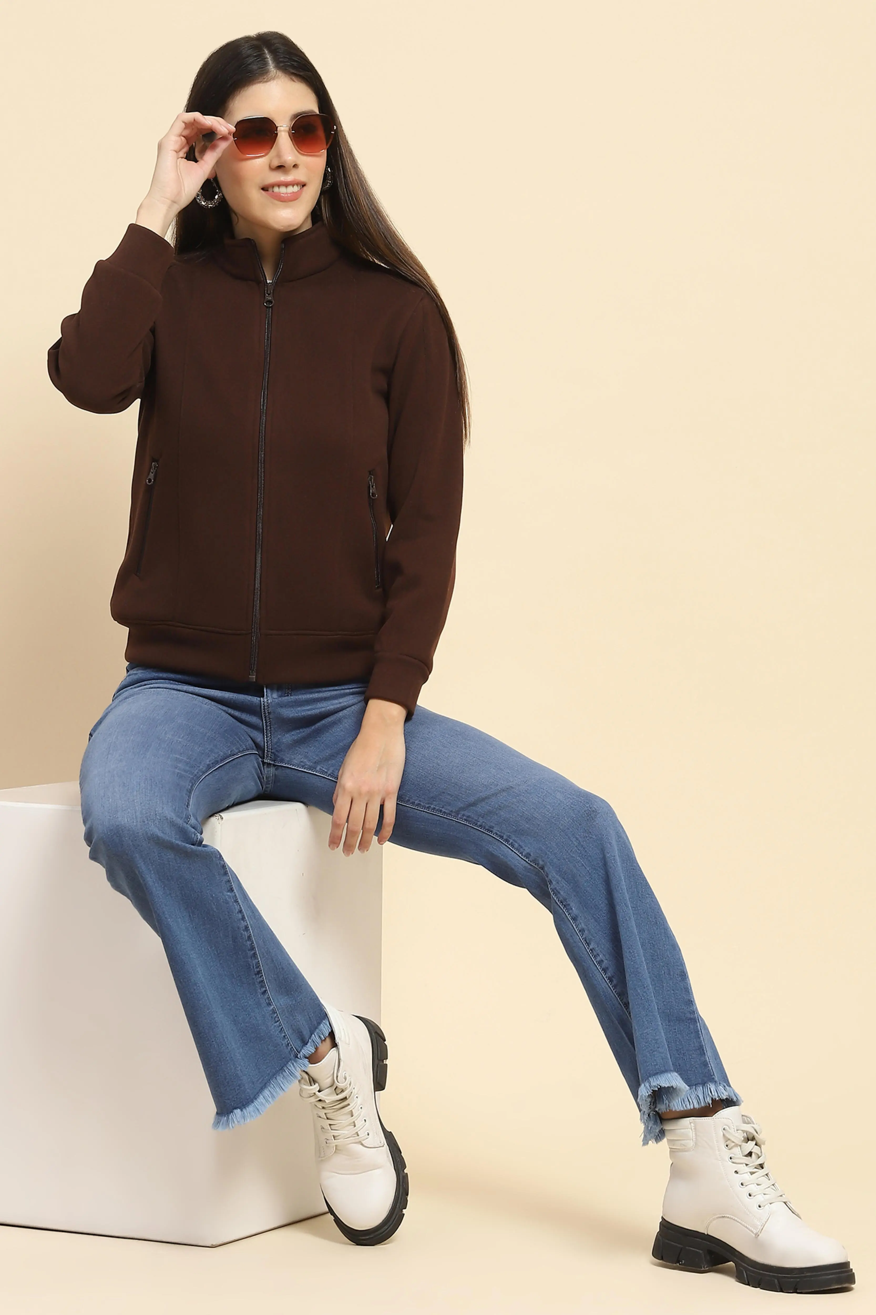 Coffee Solid Sweatshirt - Image 6