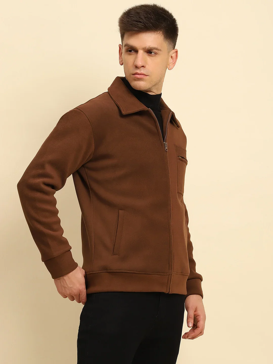 Coffee Solid Jacket - Image 11
