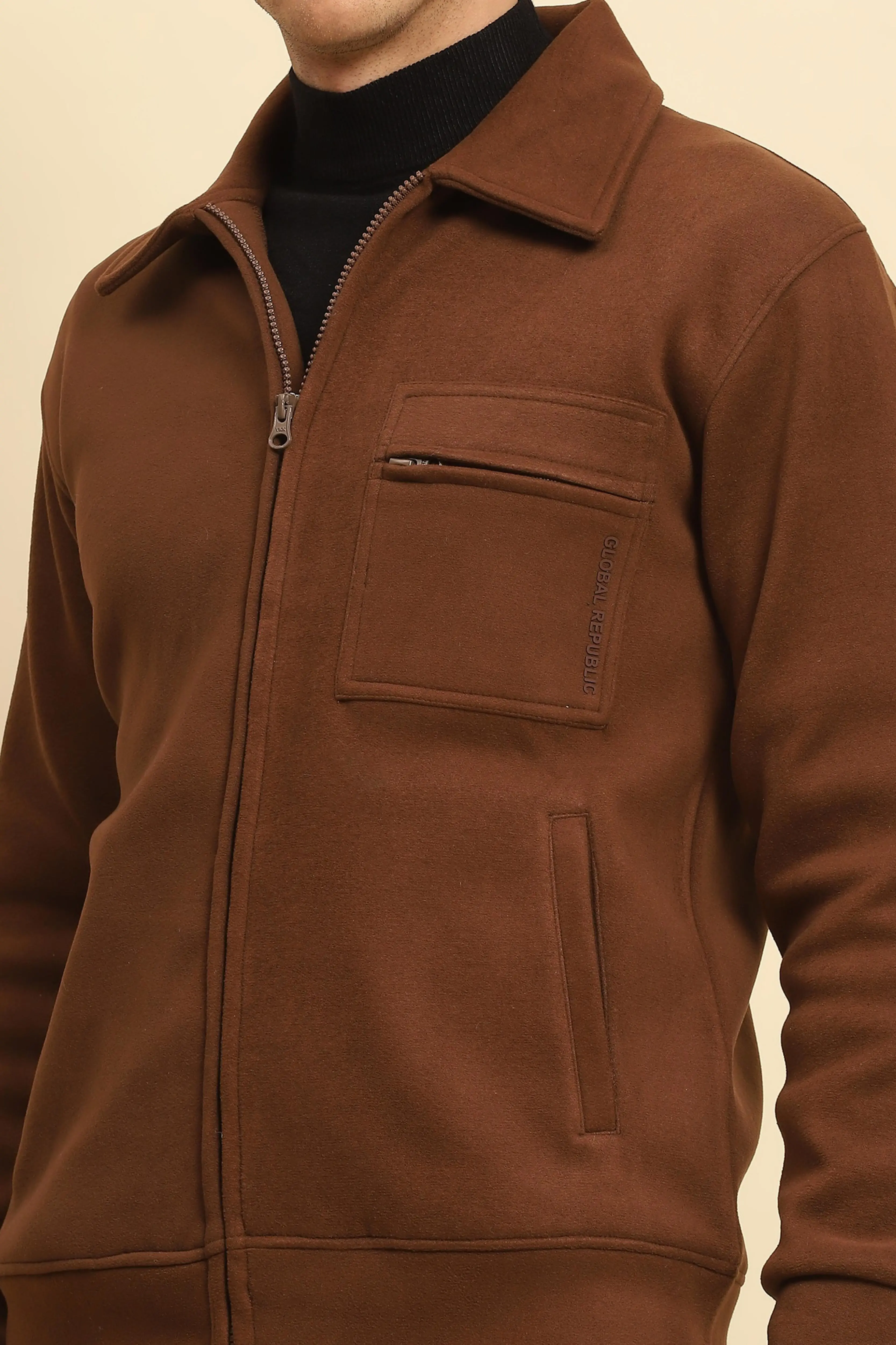 Coffee Solid Jacket - Image 5