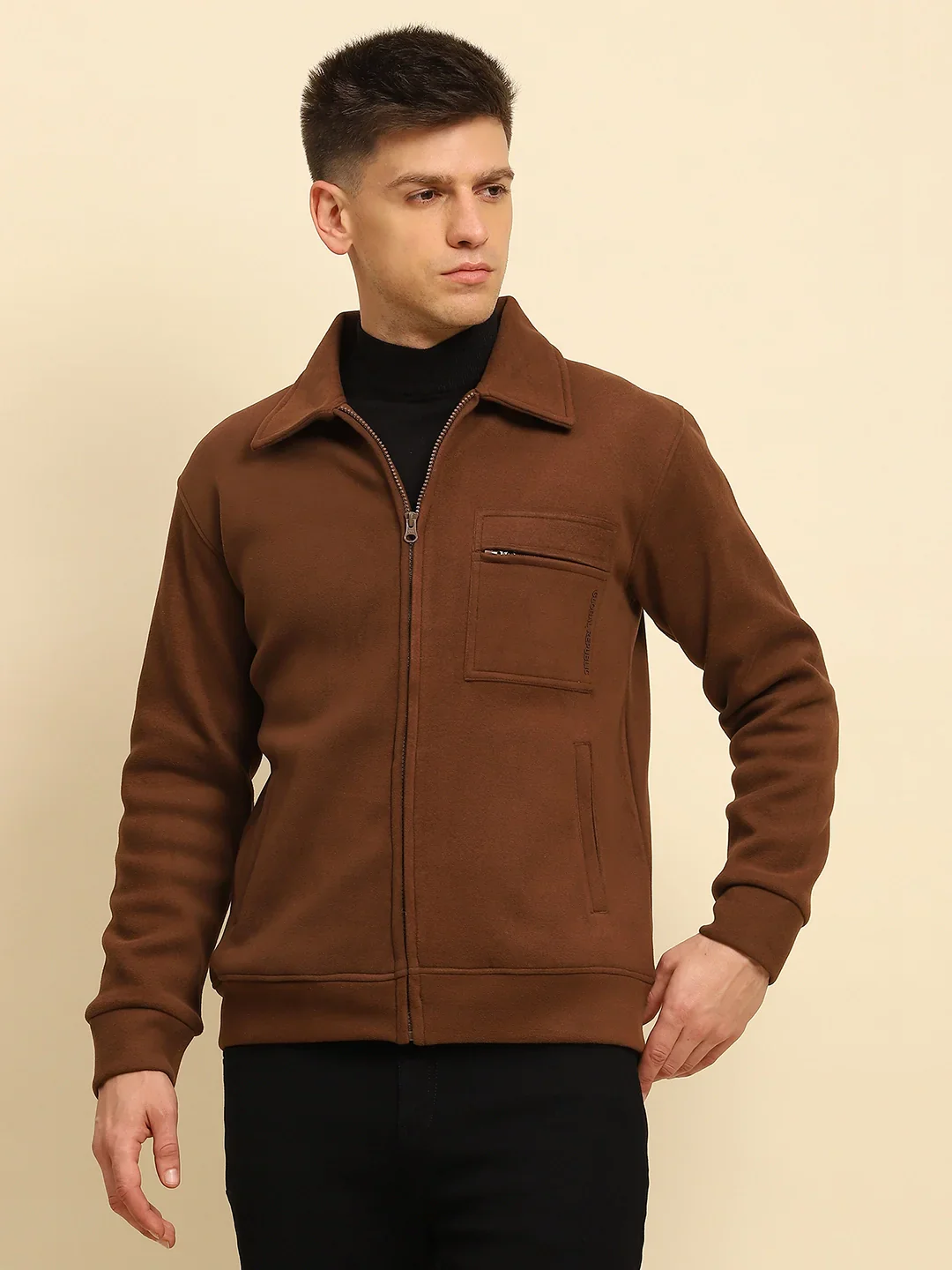 Coffee Solid Jacket - Image 9