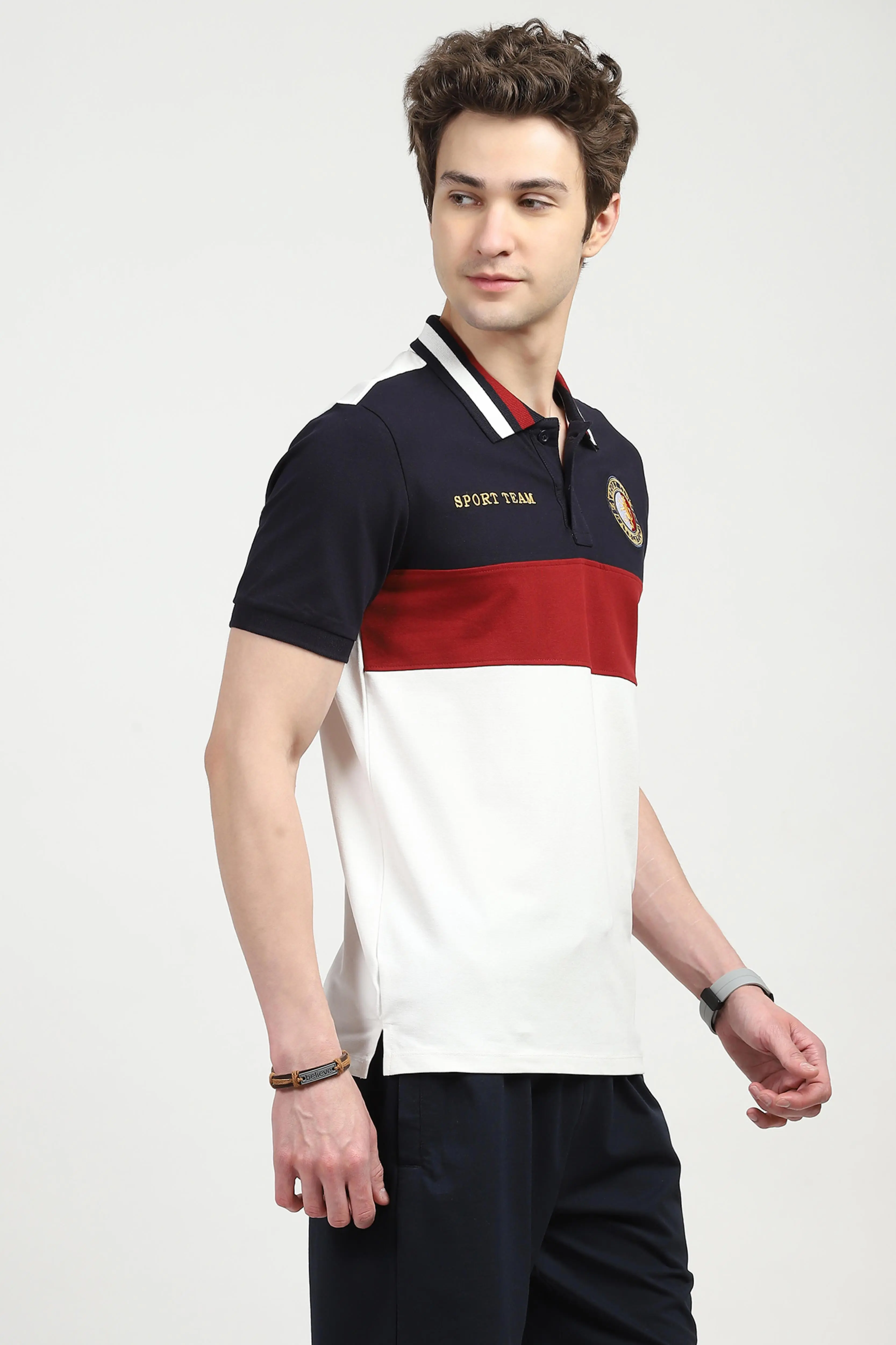 Maroon Cotton Polo T-Shirt - Image 3