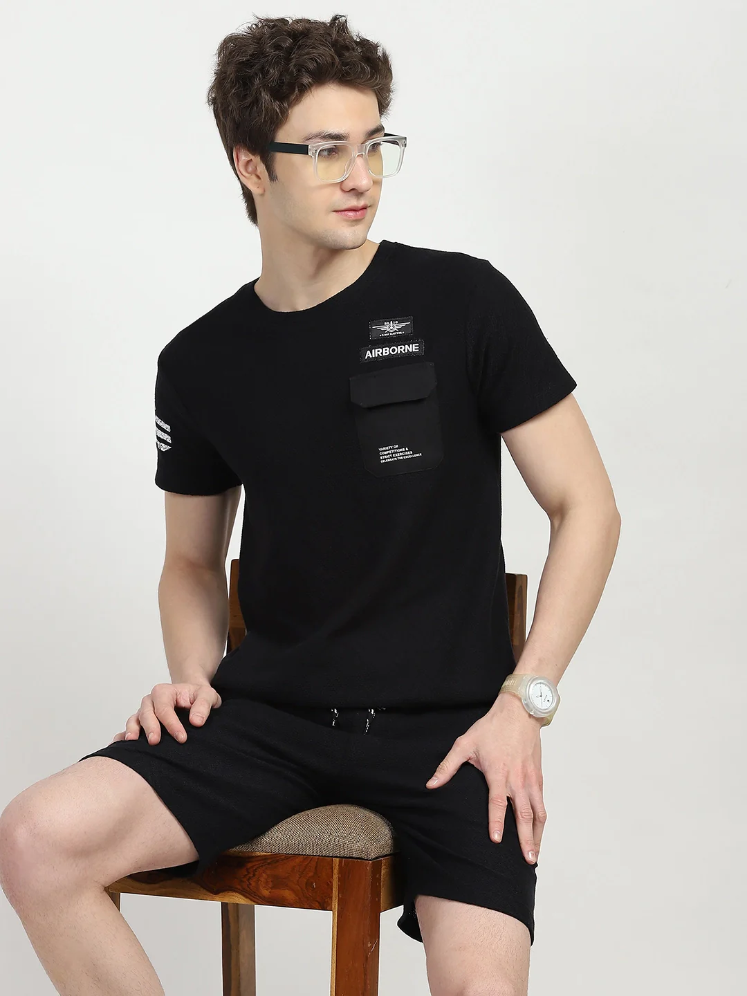 Black Cotton Textured Co-ord Set - Image 10