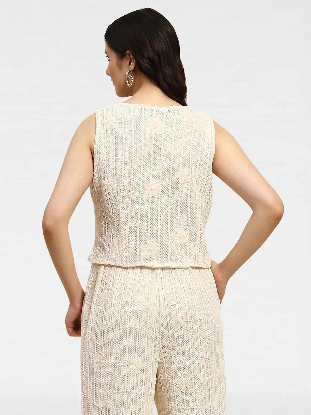 Cream Embroidered Co-ord Set - Image 8