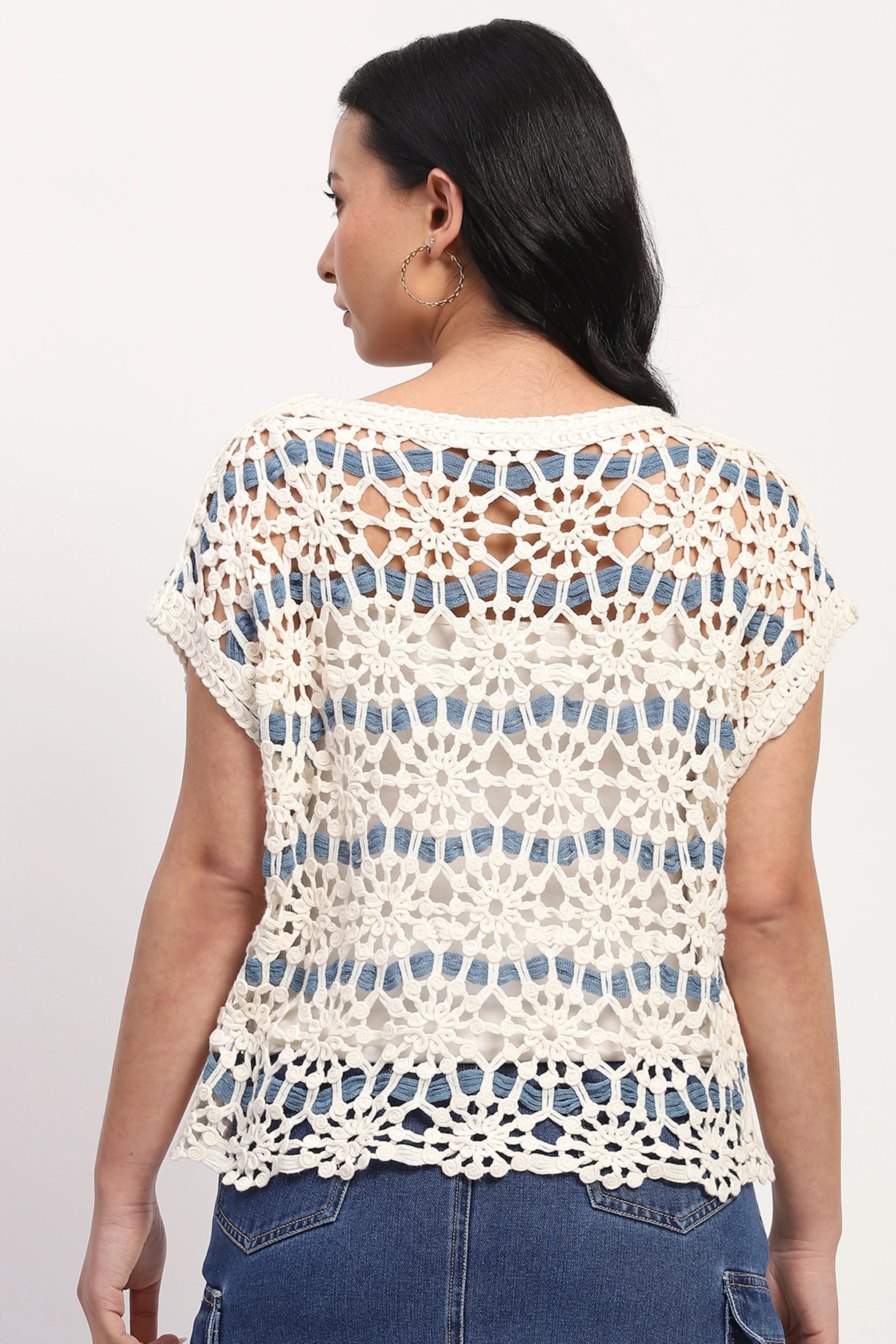 Cream Floral Crochet Top - Image 5