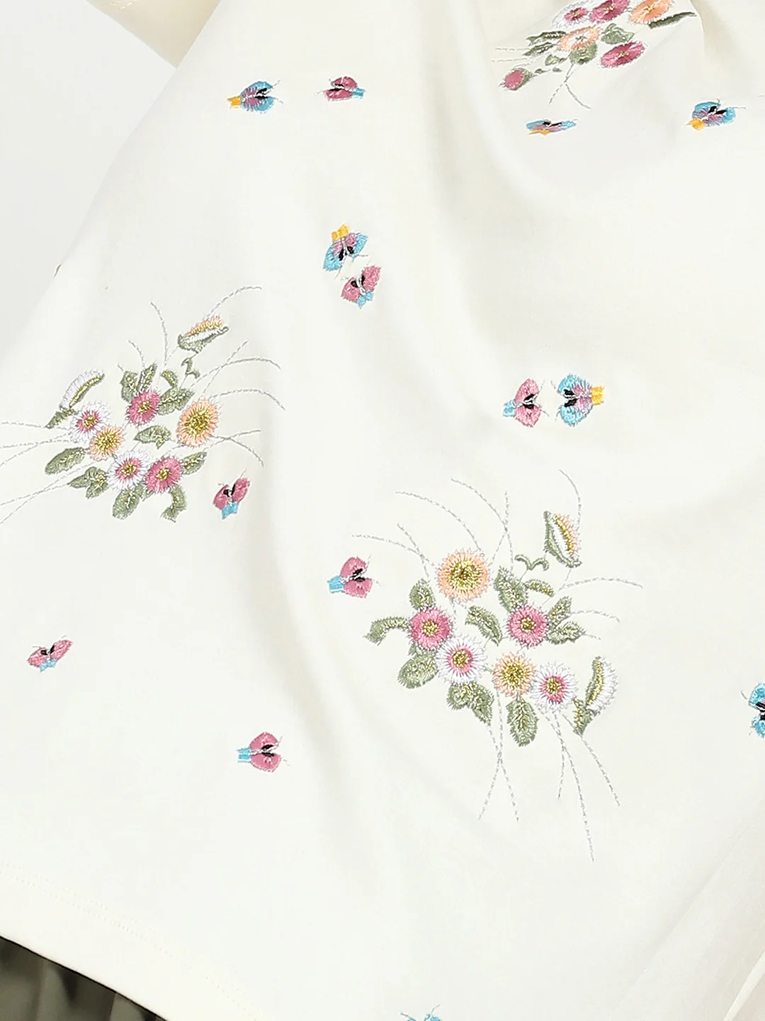 Cream Floral Embroidered Top - Image 14