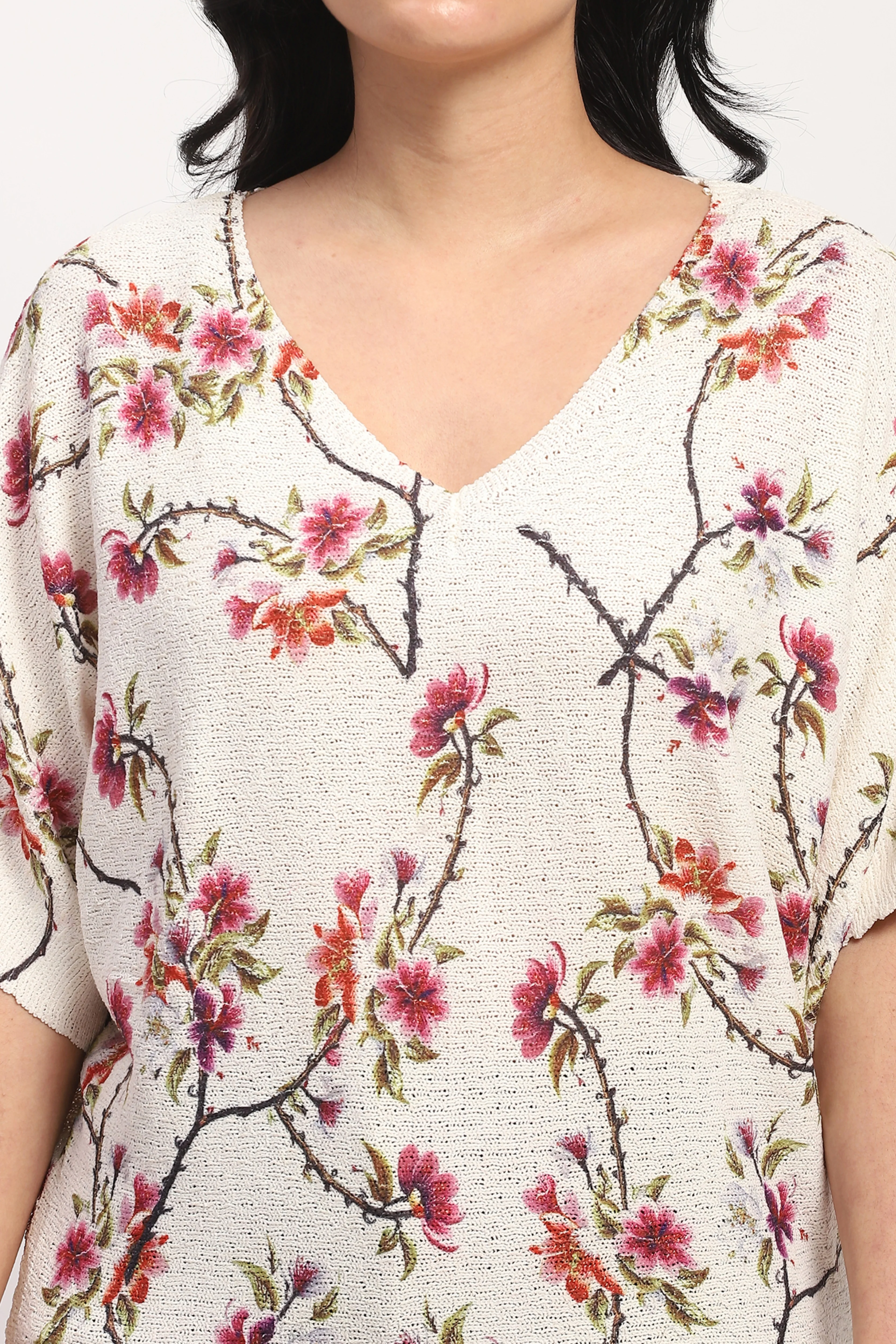 Cream Floral Woven Top - Image 7