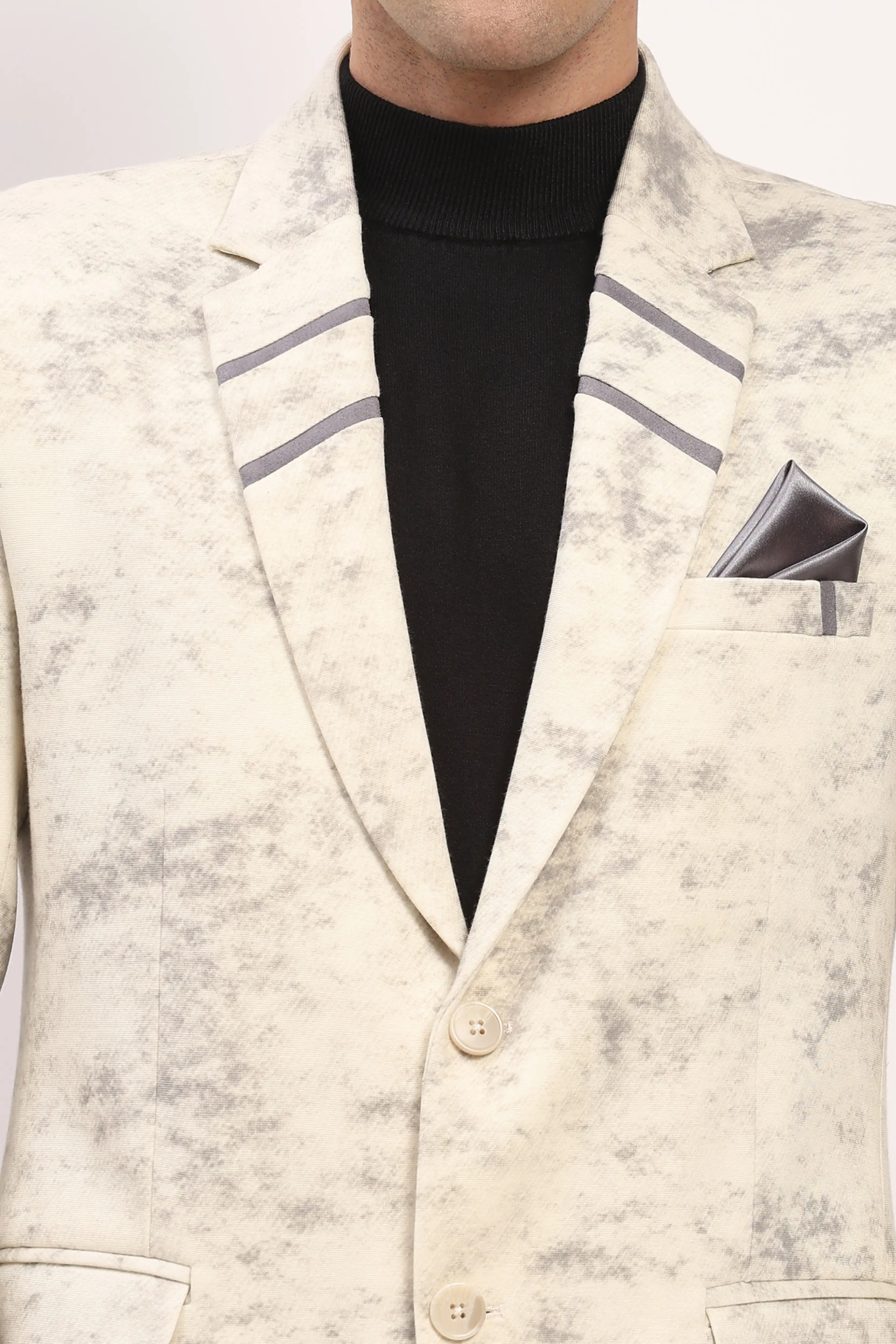 Cream Marble Effect Coat - Image 6