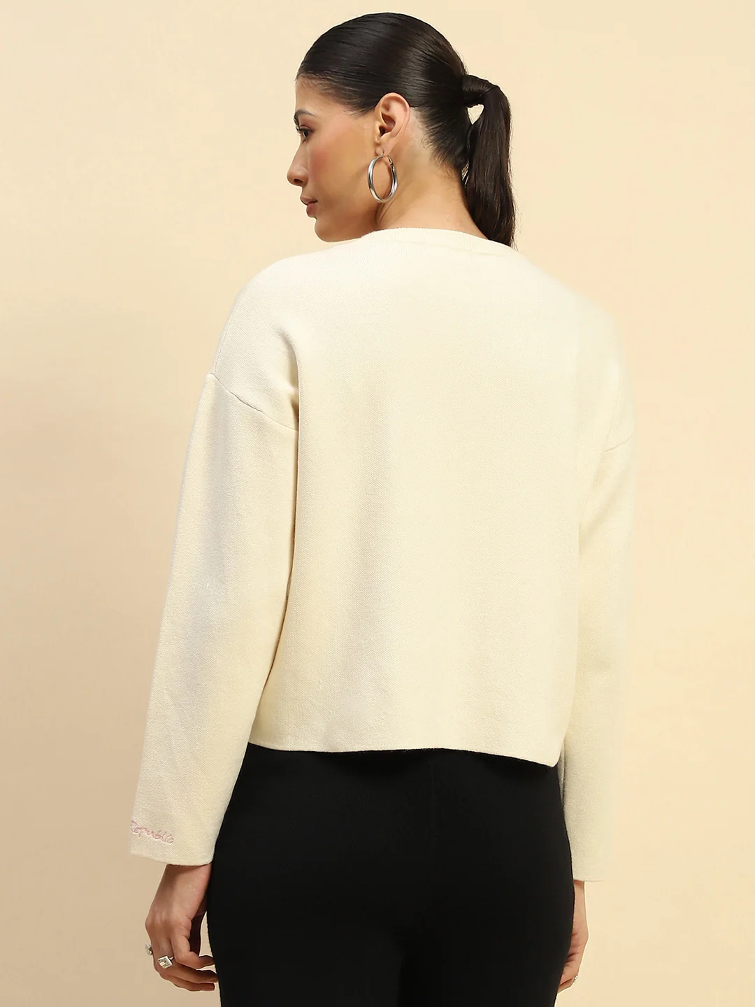 Cream Viscose Boxy Fit Pullover - Image 11