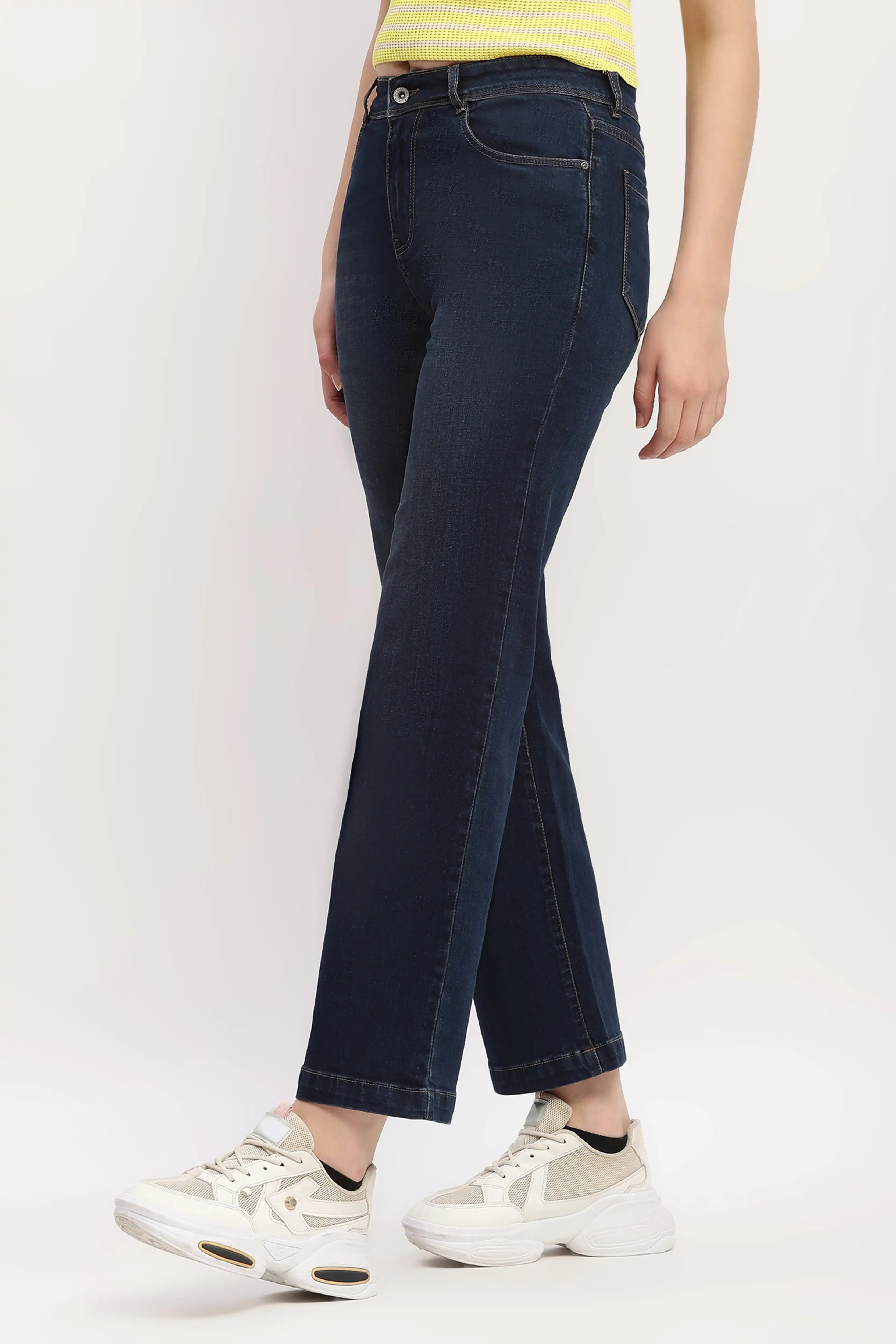 Dark Blue Straight Jeans - Image 3