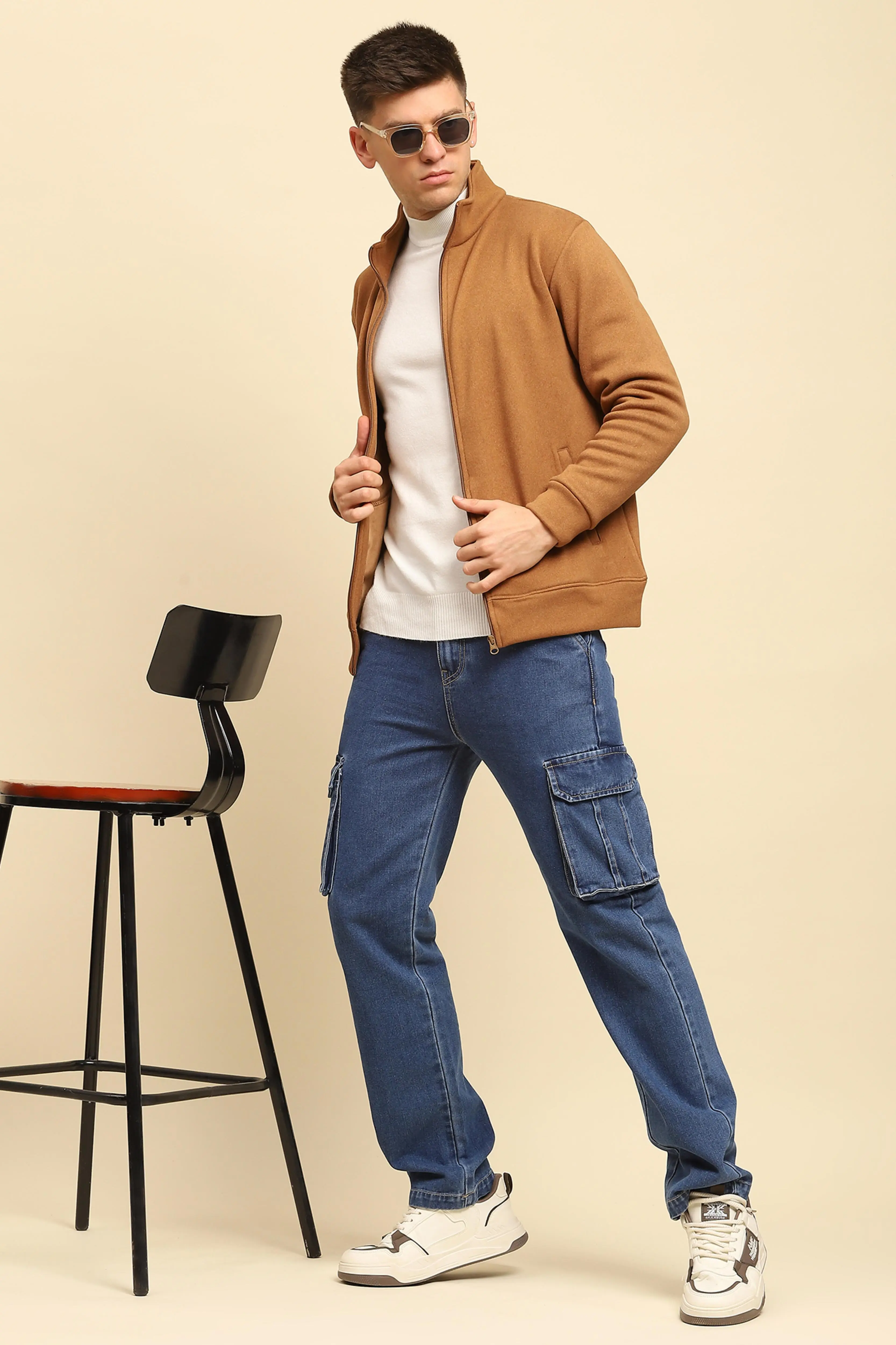 Camel Solid Sweatshirt - Image 6