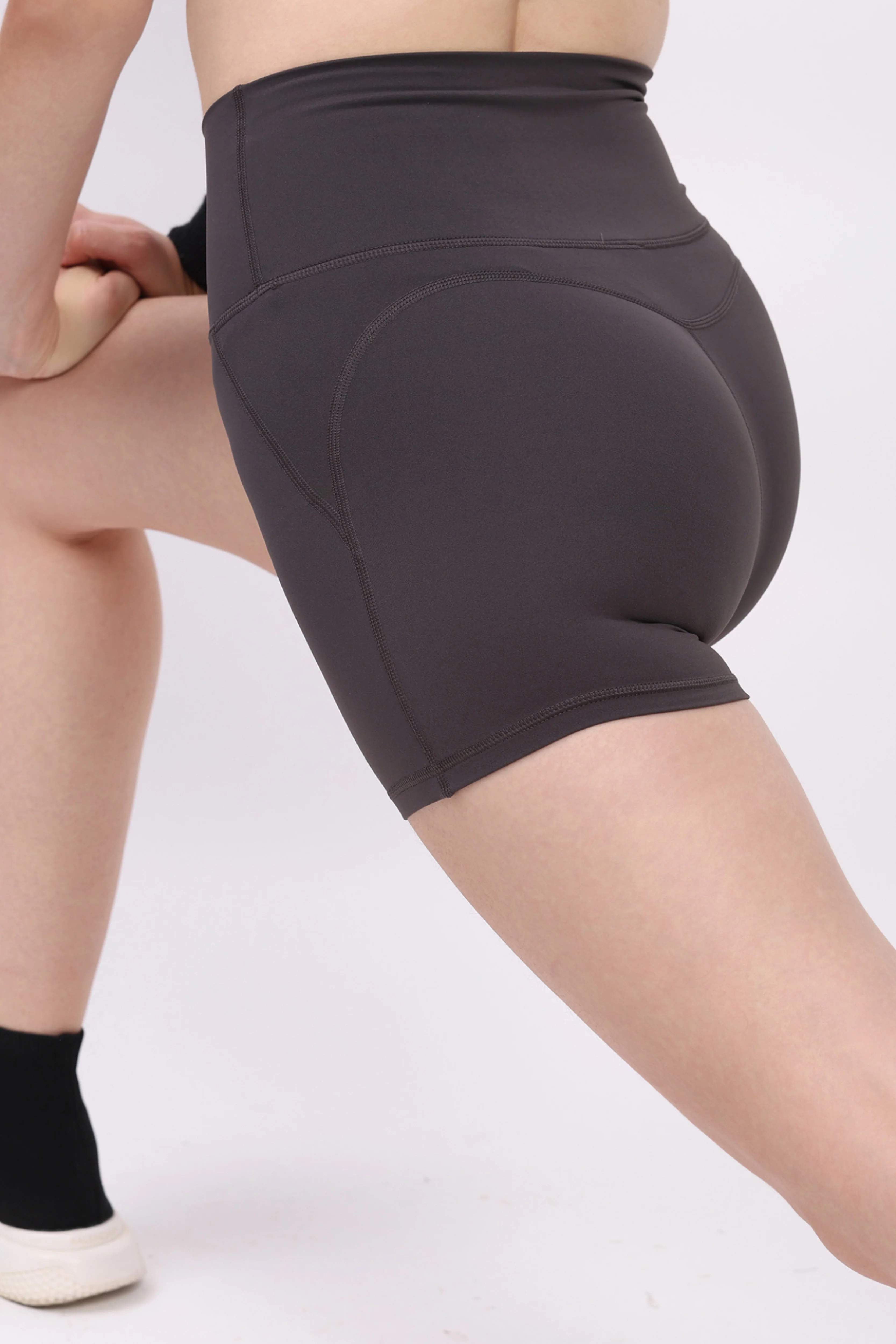 Dark Grey Ultra Stretchable Seamless Shorts - Image 4