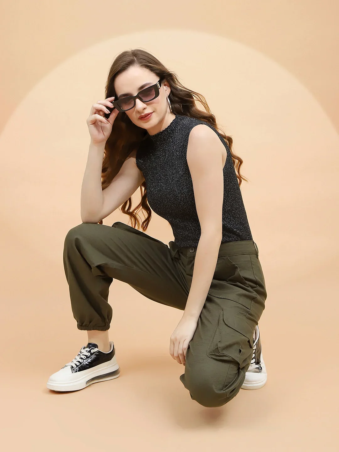 Olive Cotton Straight Fit Jogger - Image 15