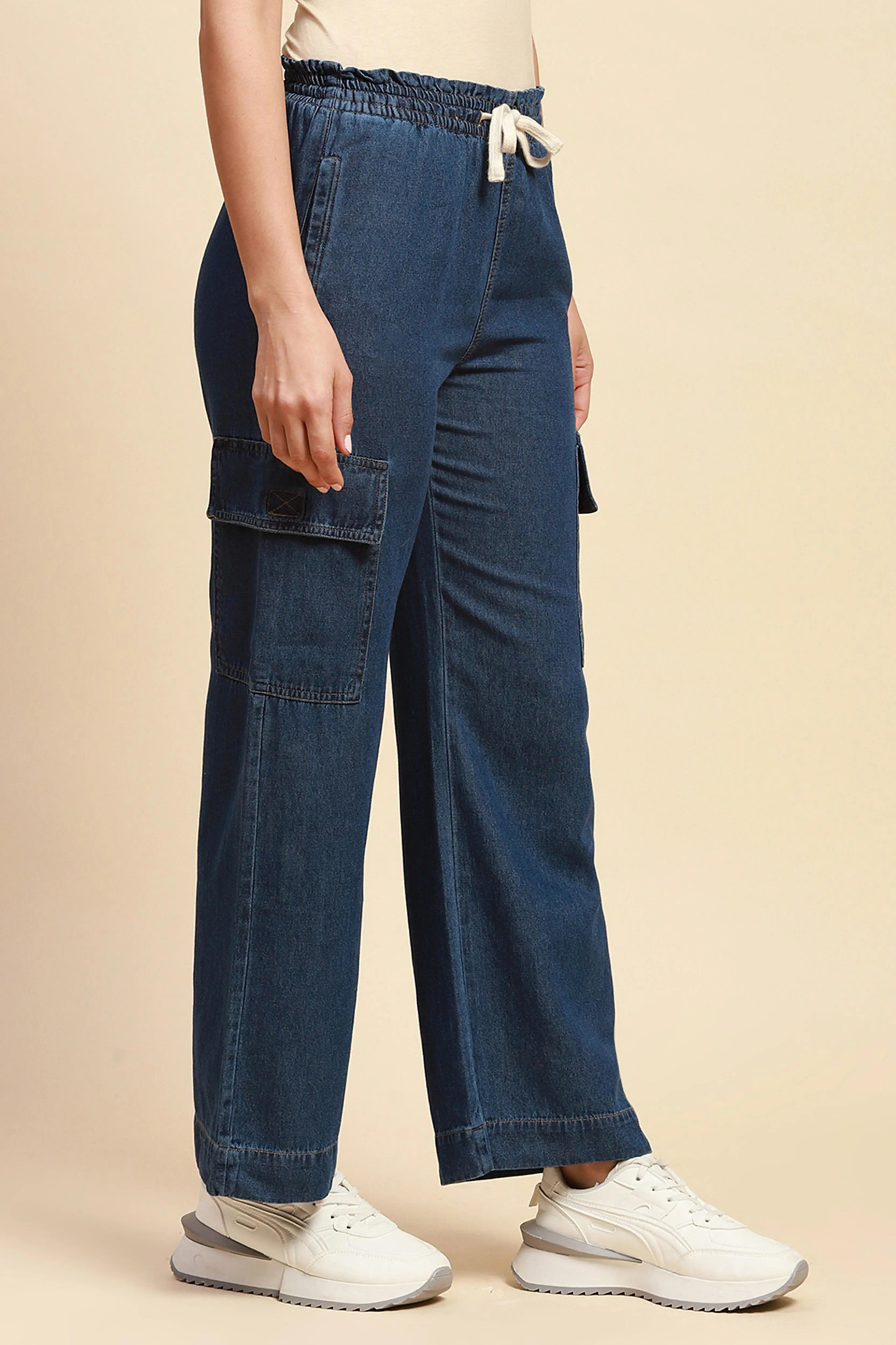 Dark Stone Cotton Blend Loose Lower - Image 3