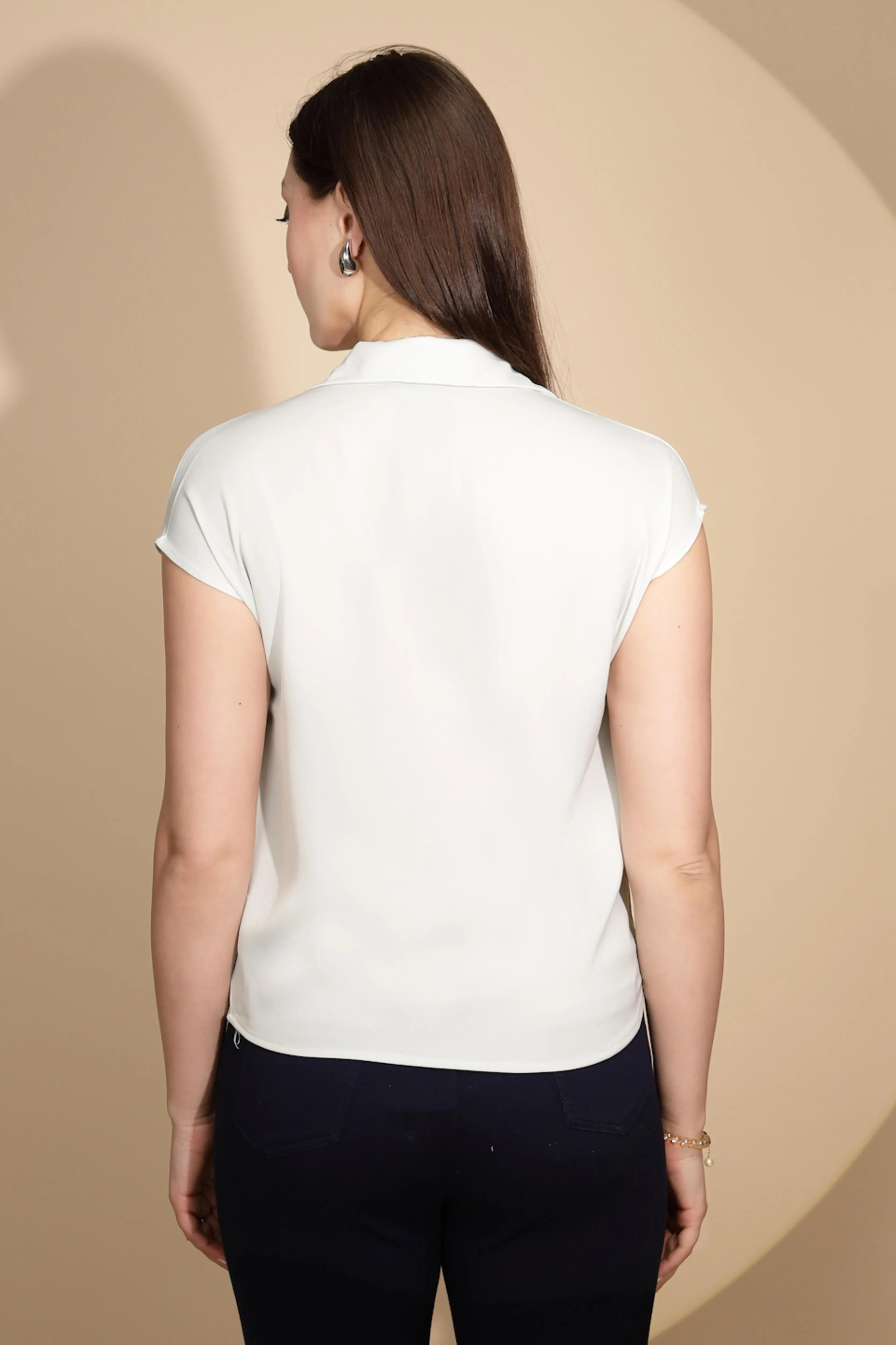 Pastel Green Satin Loose Formal Shirt - Image 2