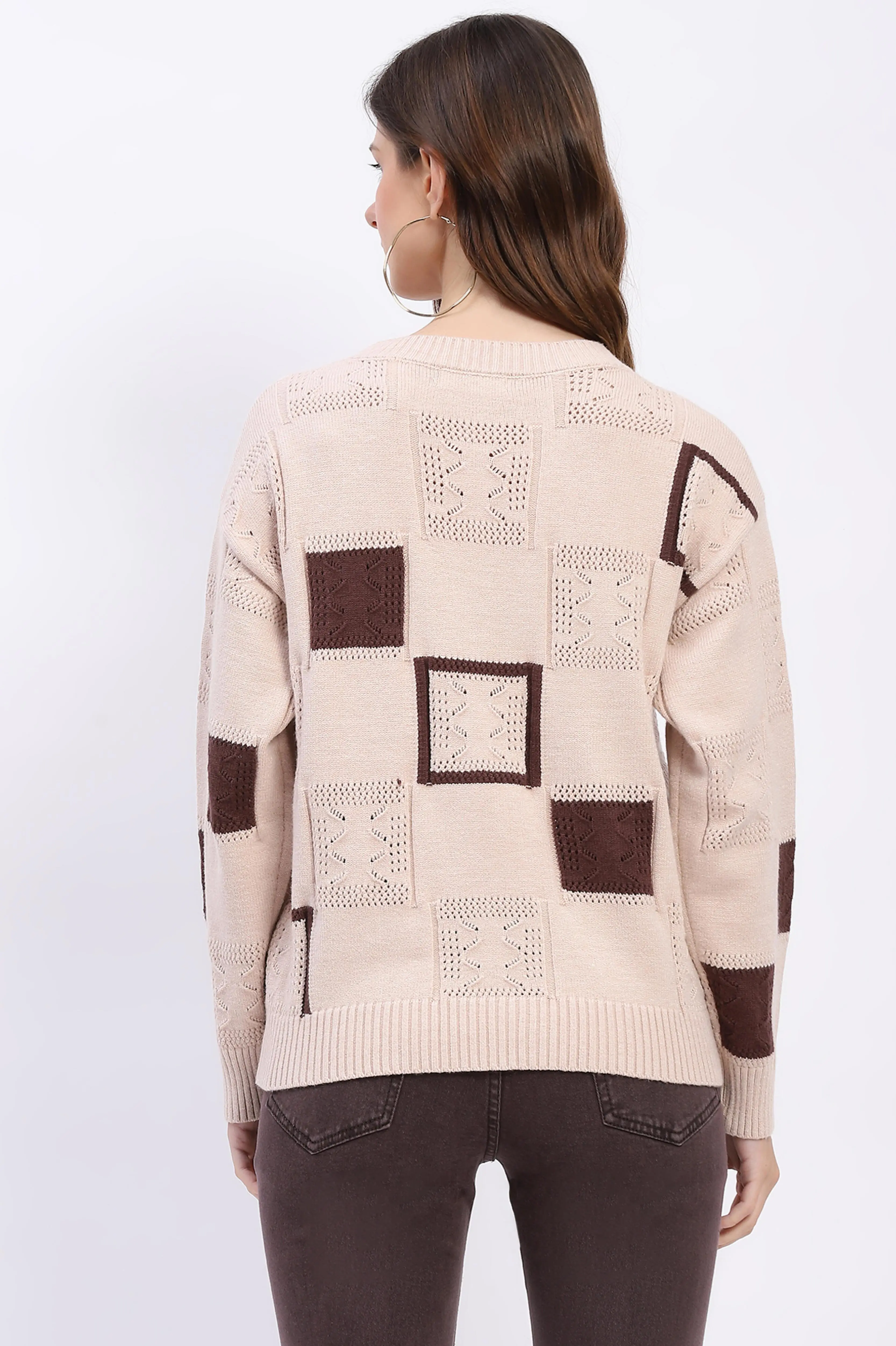 Earthy Checkered Pullover - Image 4