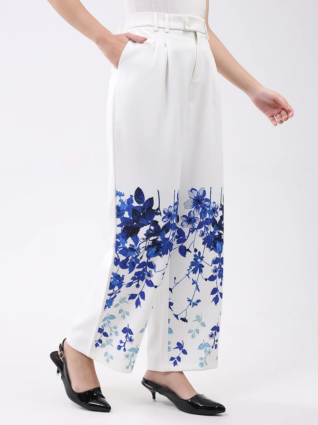 Elegant Floral Straight-Fit Trousers - Image 10