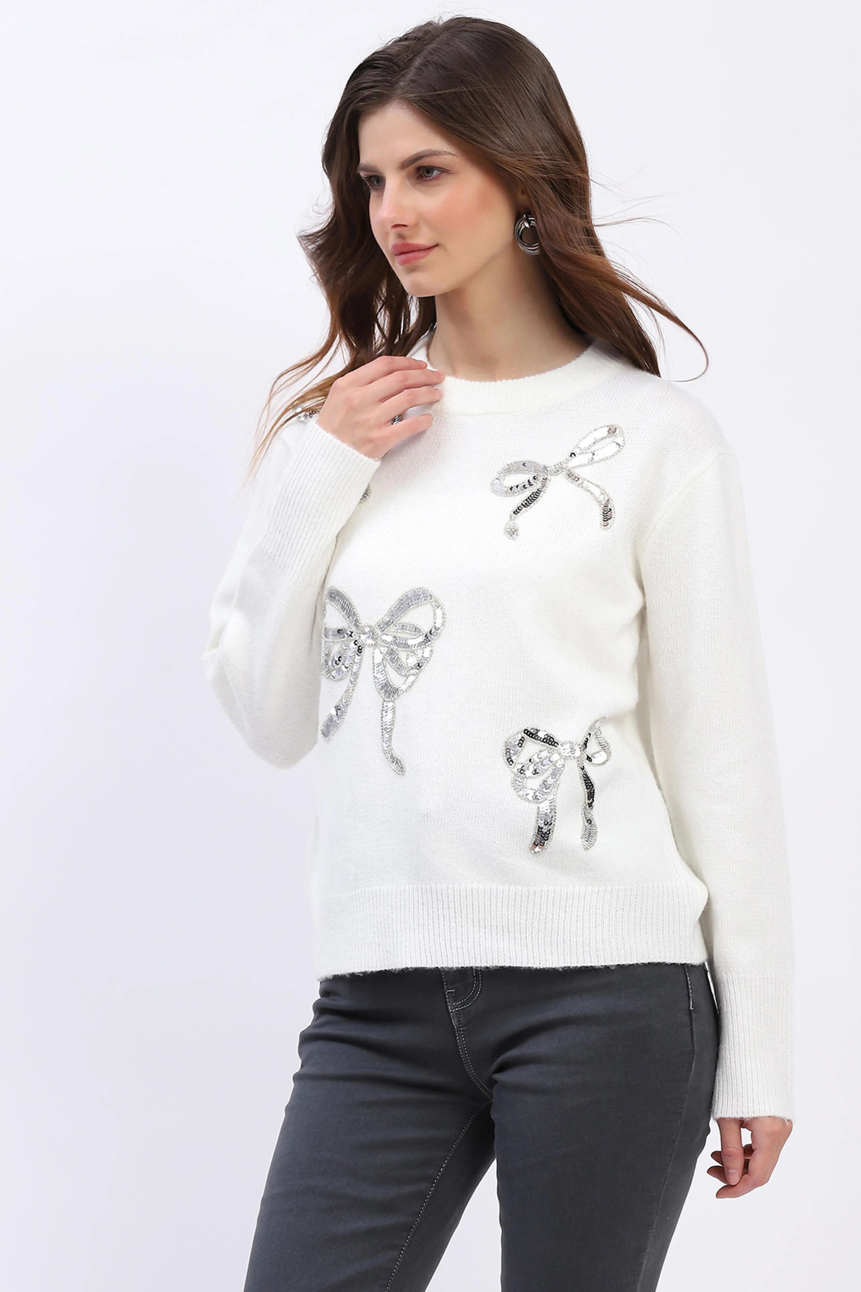 Embellished Wool Blend Pullover - Image 4