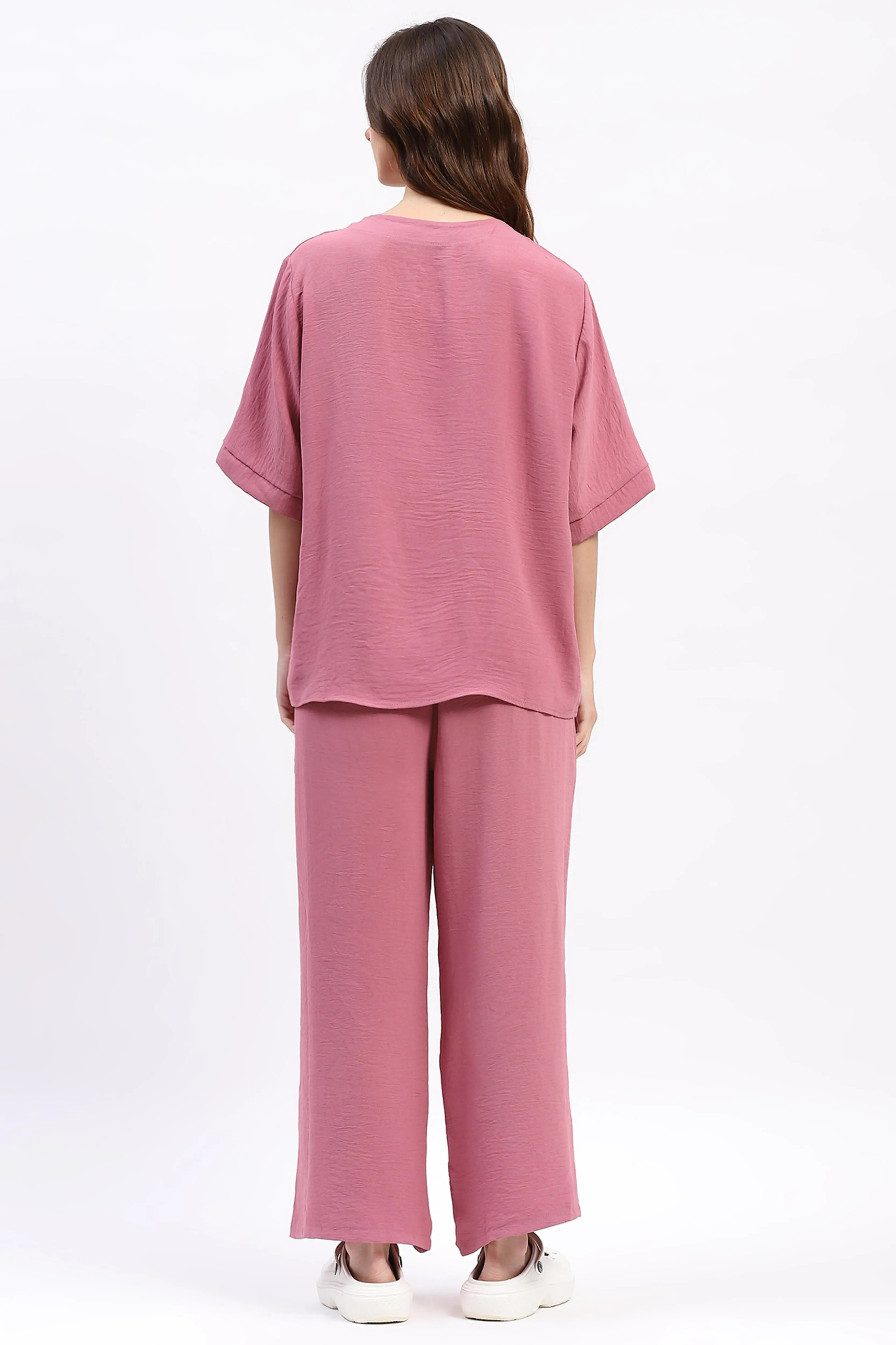 Embroidered Yoke Rayon Co-ord Set - Image 5