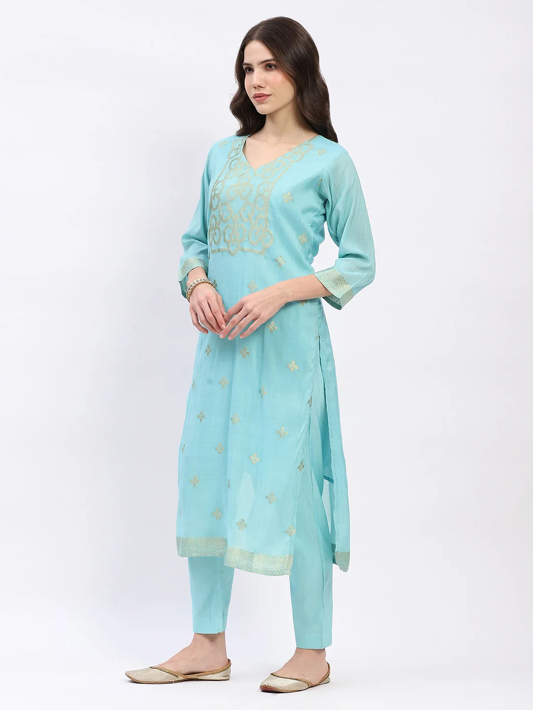 Ethnic Motif Chanderi Suit Set - Image 11