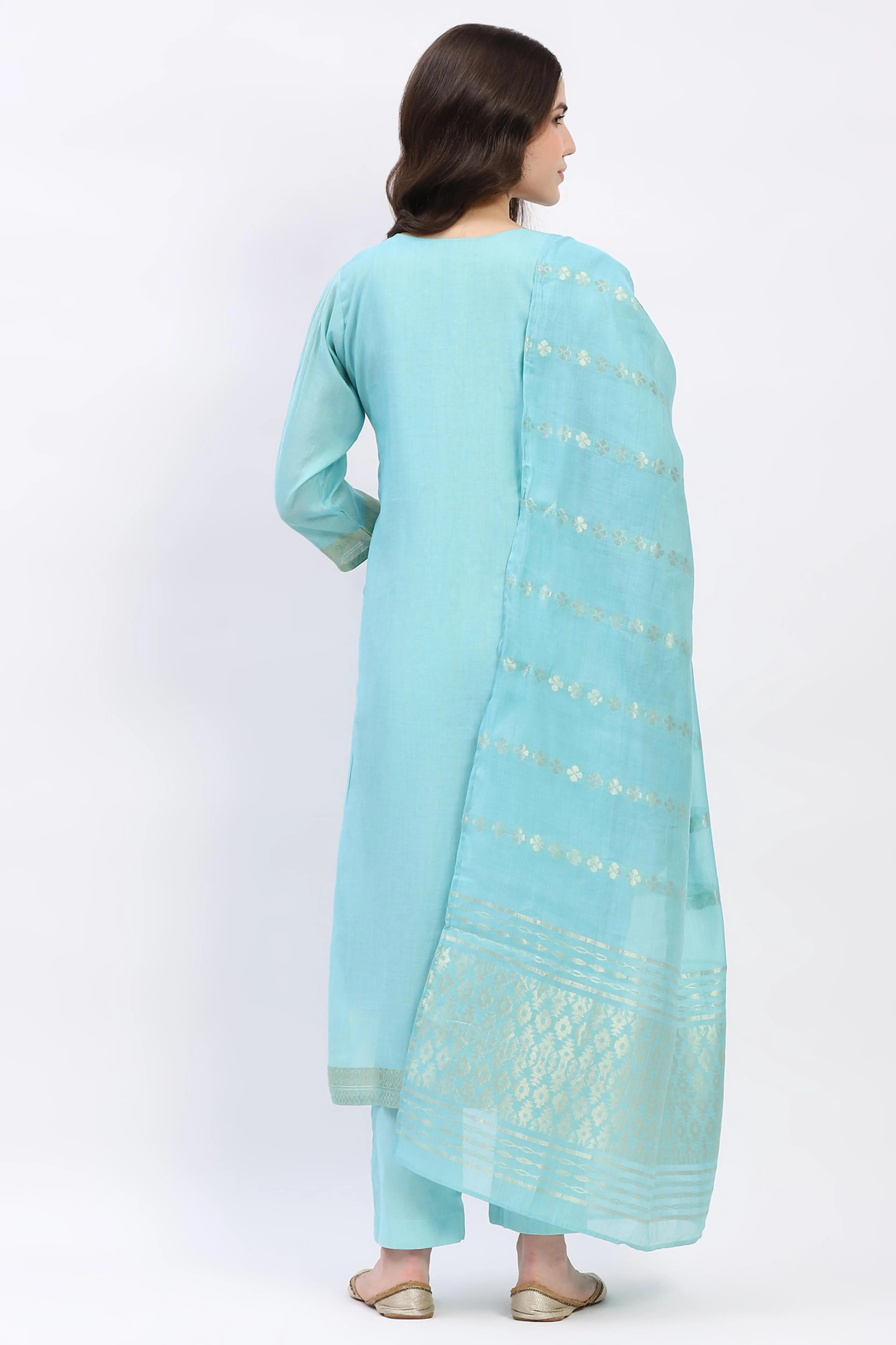 Ethnic Motif Chanderi Suit Set - Image 5
