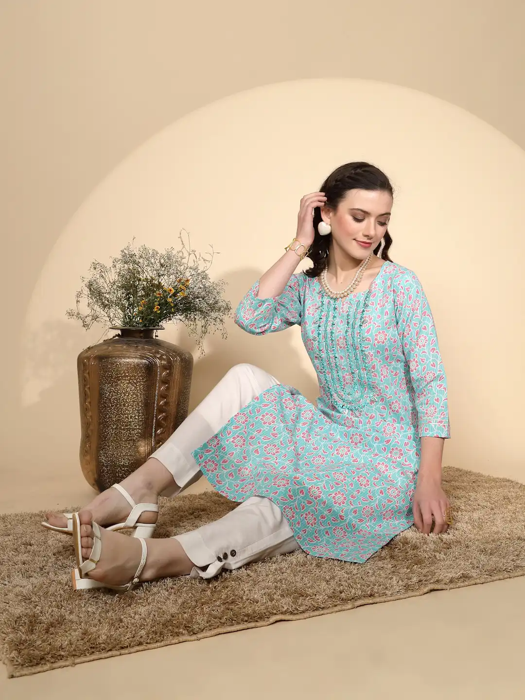 Firozi Cotton Kurta - Image 14