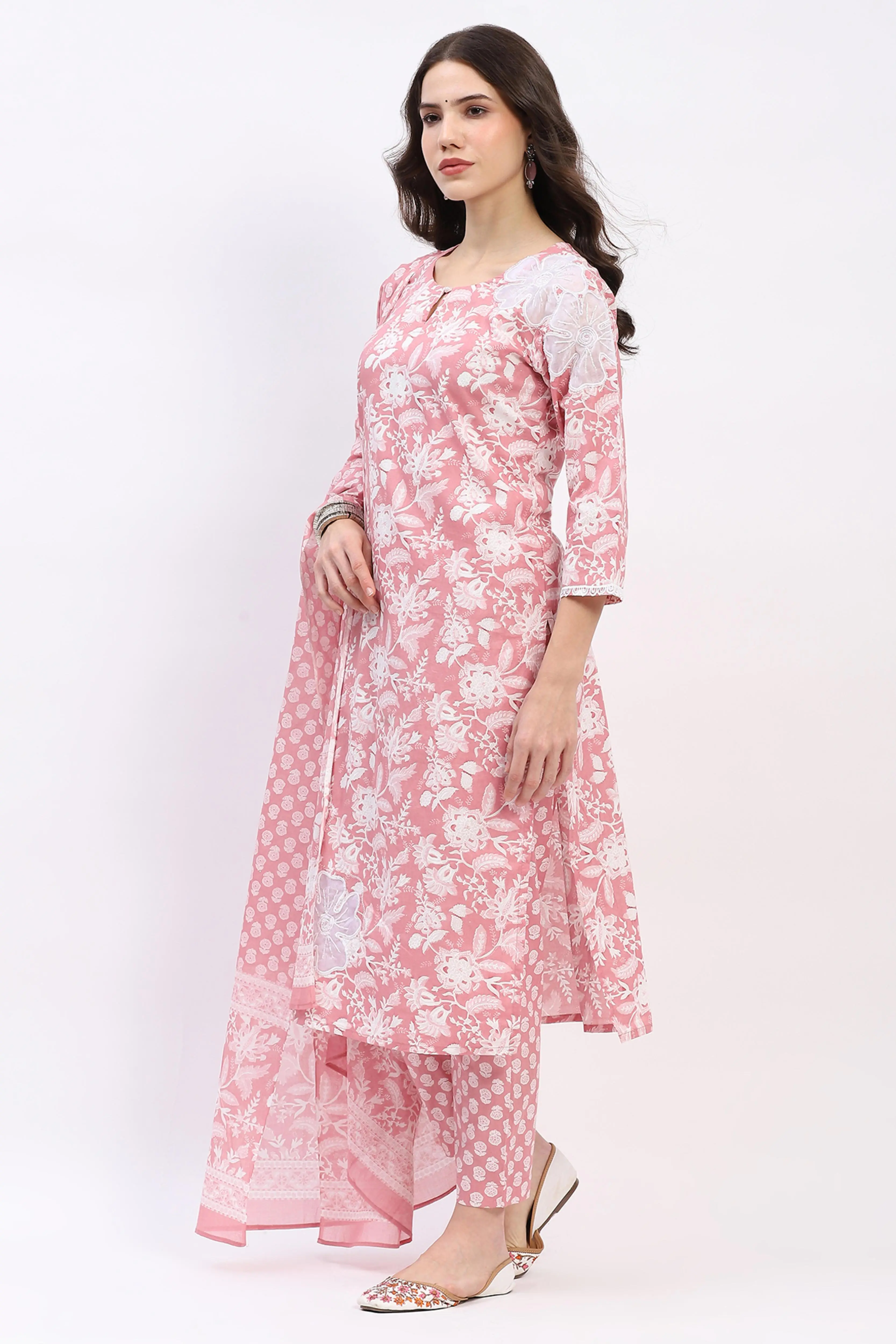 Floral Cotton Suit Set - Image 3