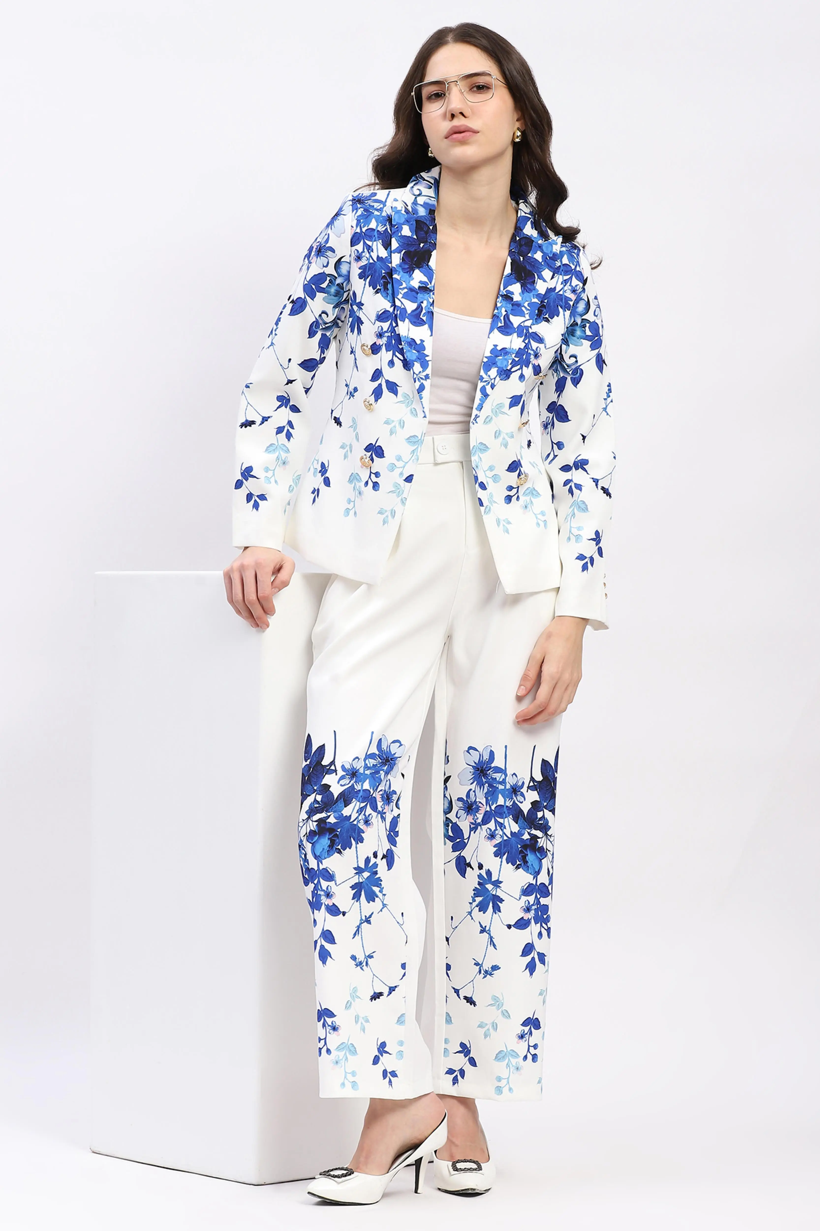 Floral Placement Print Coat - Image 6