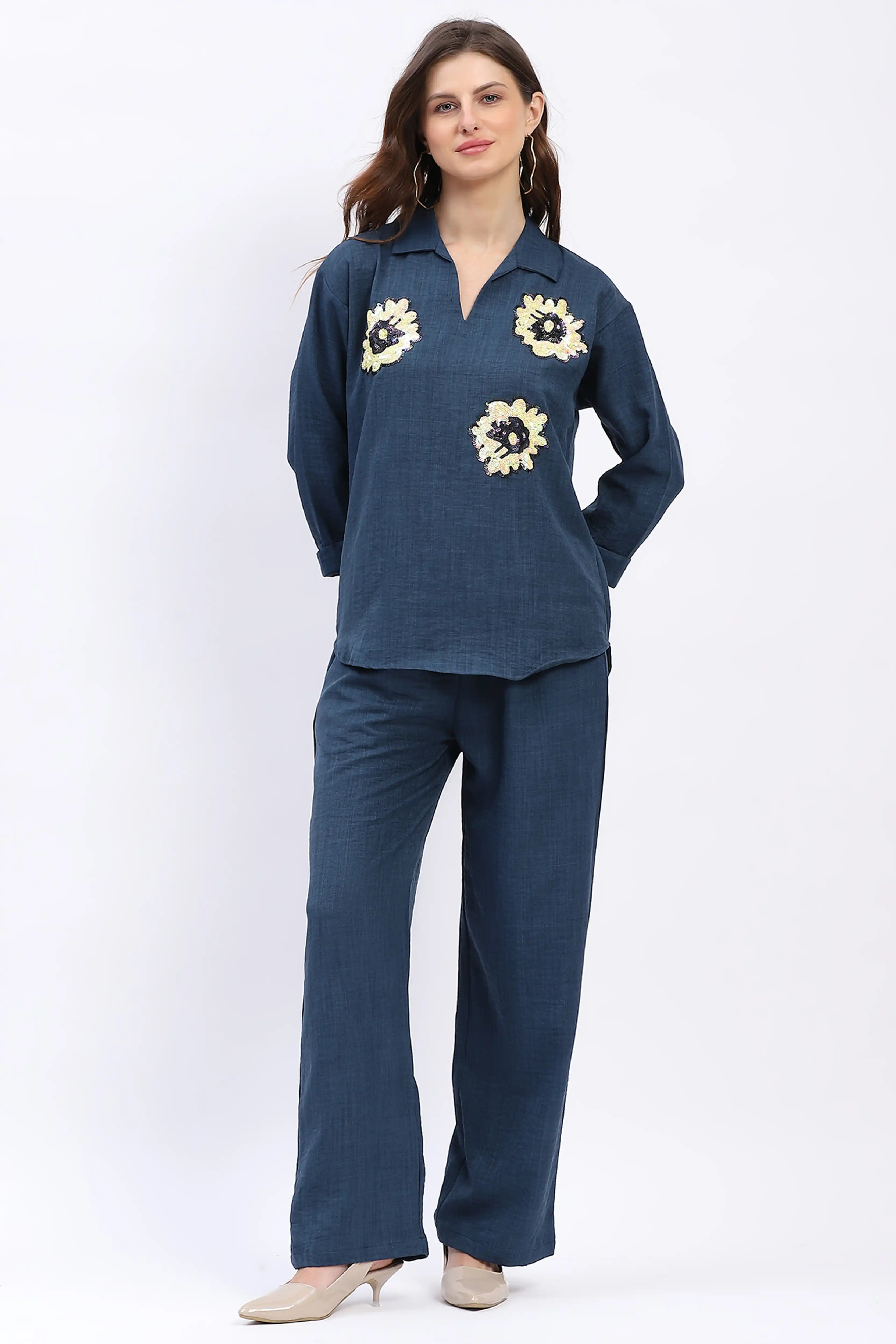 Floral Sequin Relaxed Co-ord Set - Image 5
