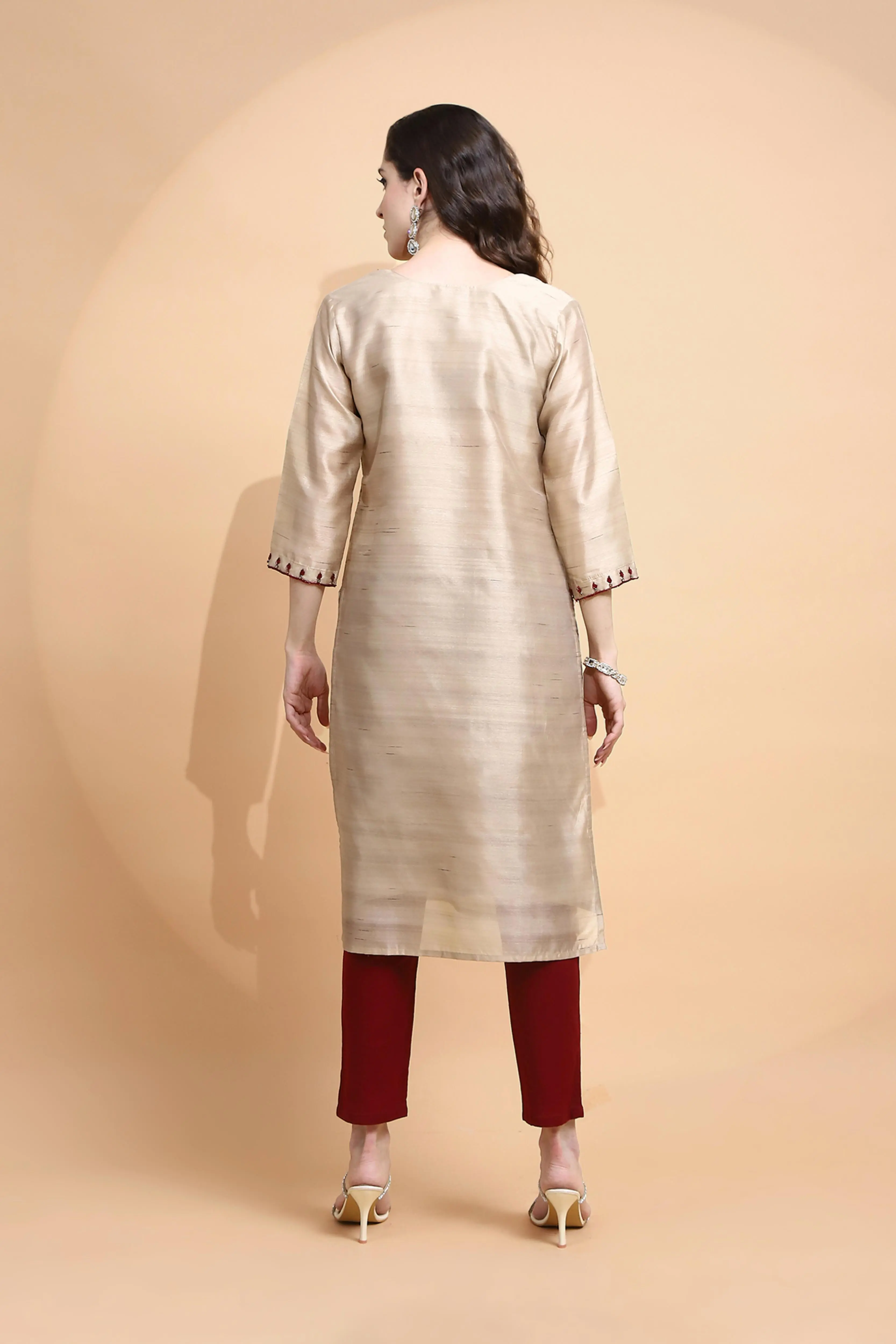 Gold Embroidered Kurta - Image 4
