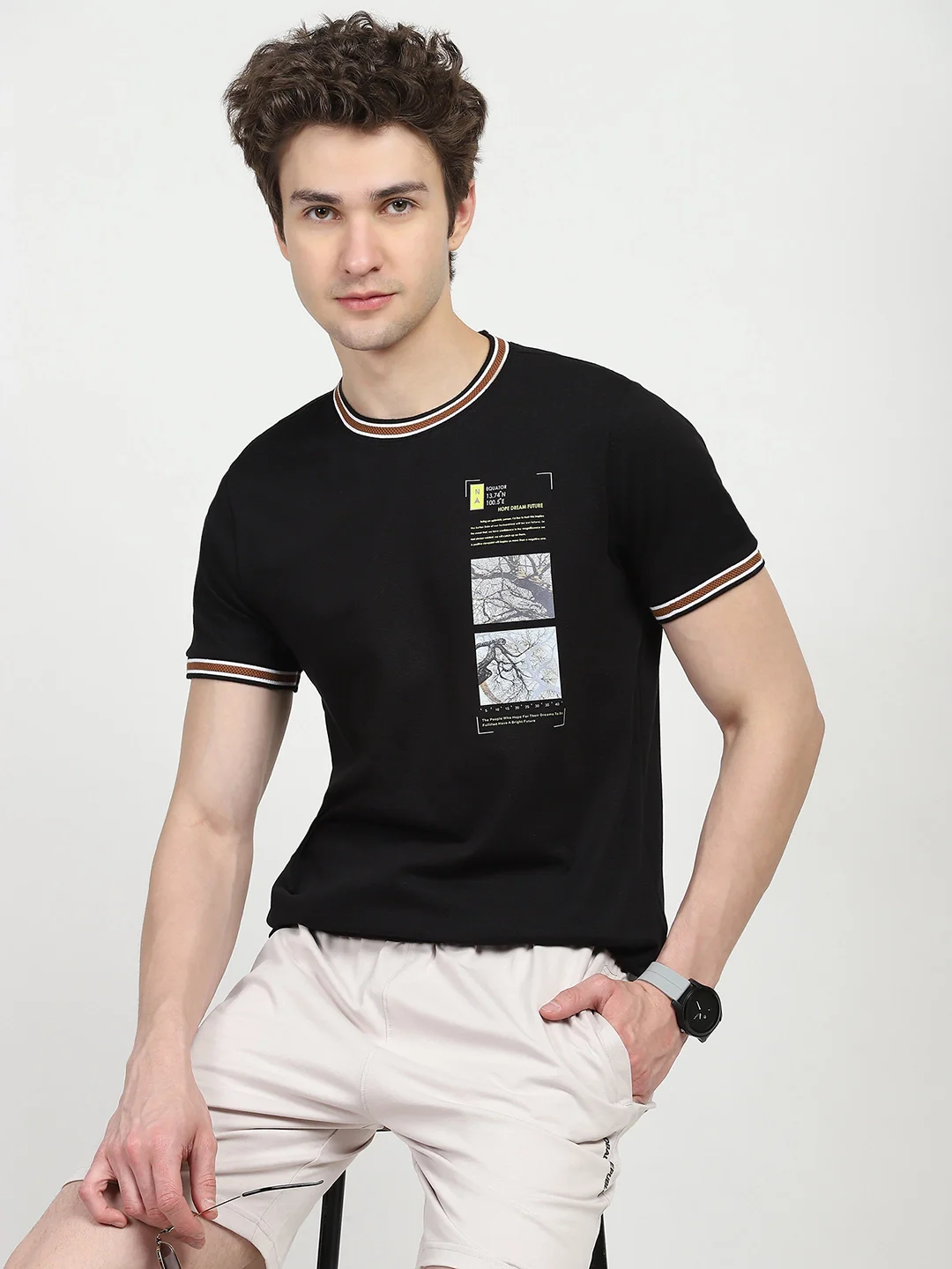 Black Graphic Print T-shirt - Image 9
