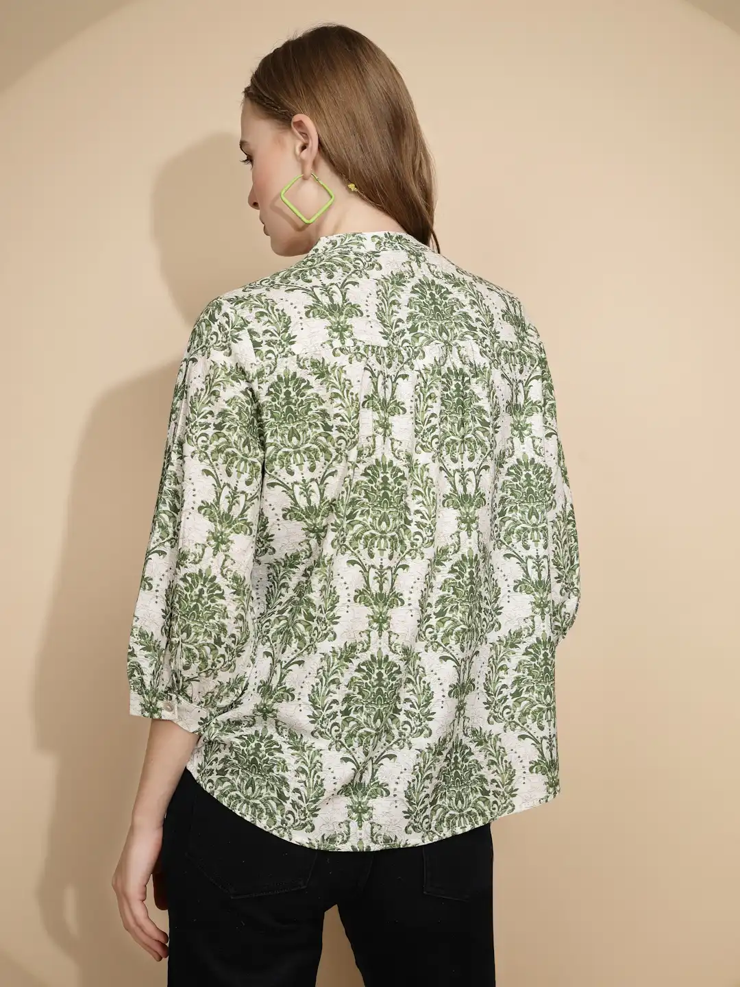 Green Printed Cotton Top - Image 13