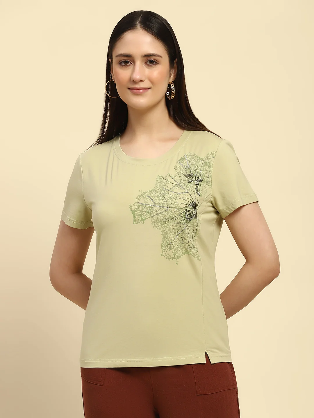 Green Embroidered Modal Top - Image 14
