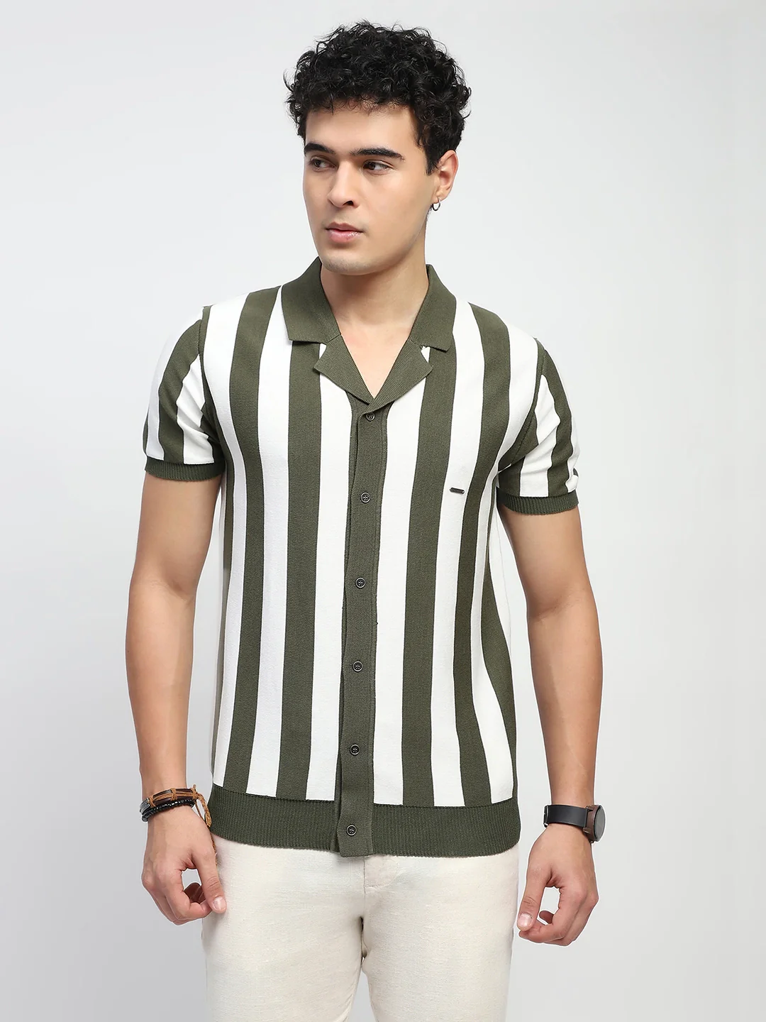 Striped Knitted Viscose Shirt - Image 12