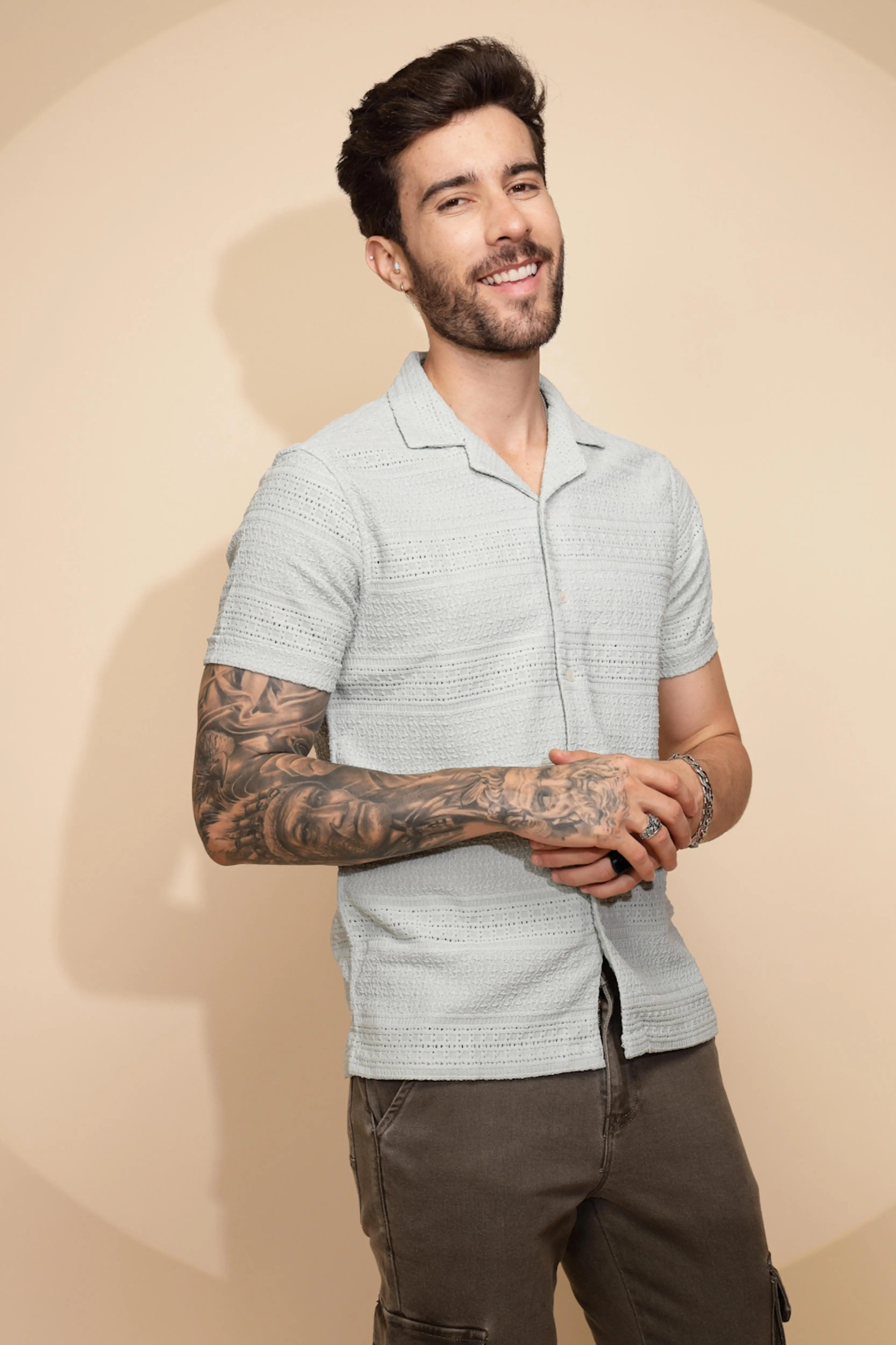 Green Regular Fit Shirt For Men - Image 3